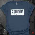 Strictly Vinyl The Original Format T-Shirt | Vinyl Lover Tee - Heather Navy - T-Shirt