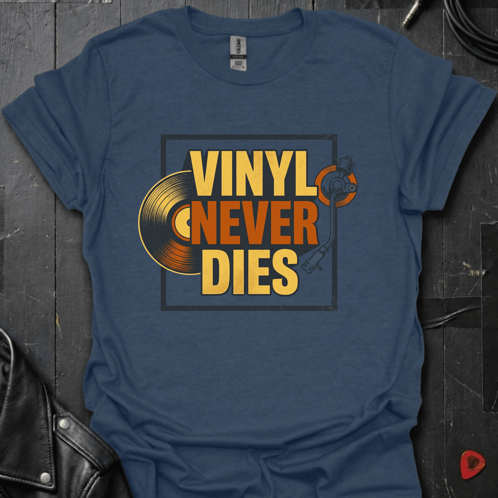 Vinyl Never Dies T-Shirt - Sport Grey - T-Shirt