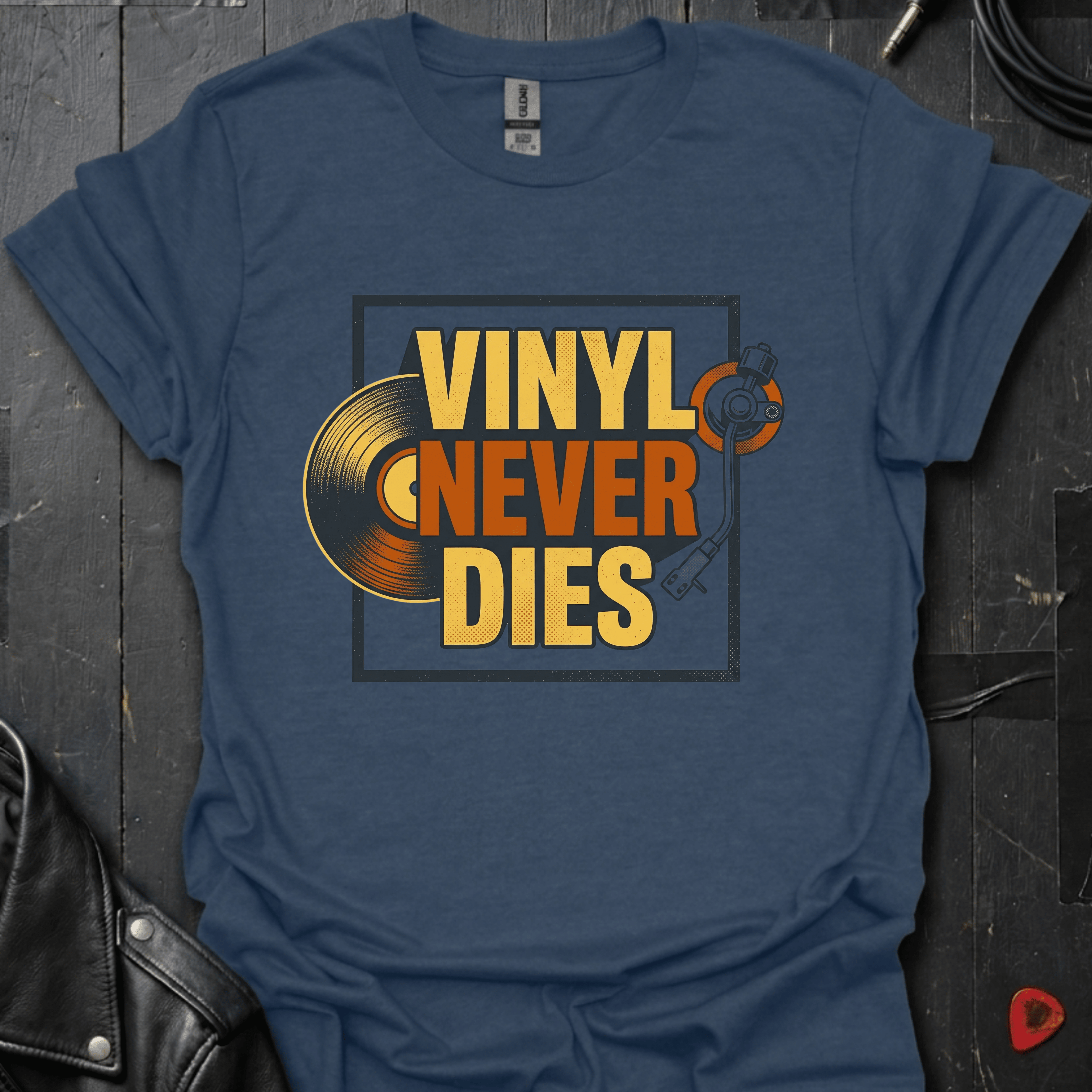 Vinyl Never Dies T-Shirt - Sport Grey - T-Shirt
