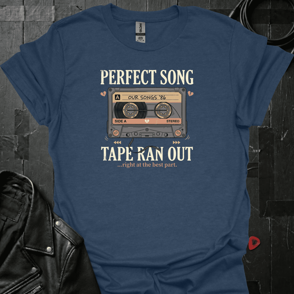 Tape Ran Out T-Shirt - Heather Navy