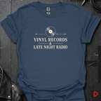 Records & FM Radio T-Shirt - Heather Navy - T-Shirt