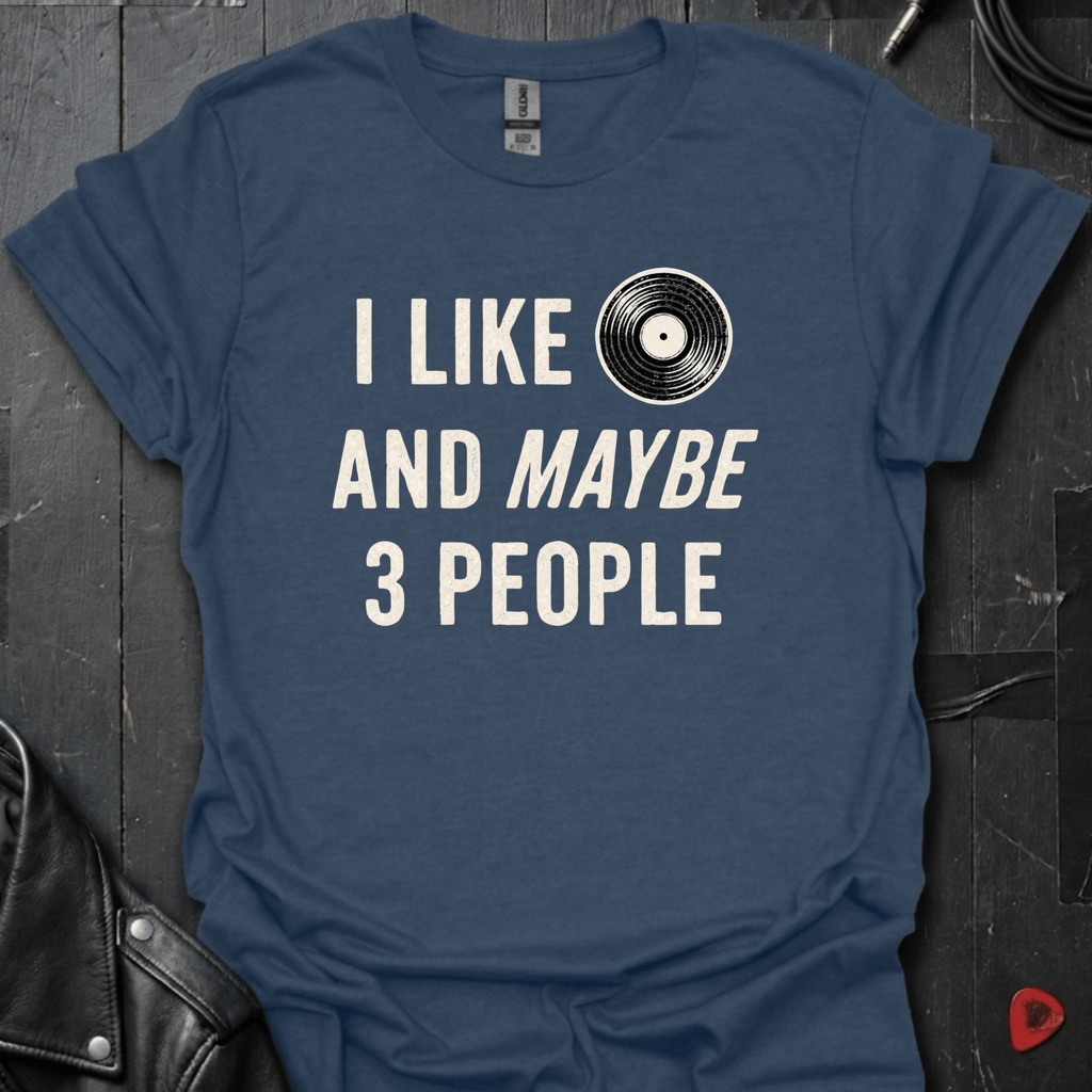 I Like Vinyl T-Shirt - Heather Navy - T-Shirt