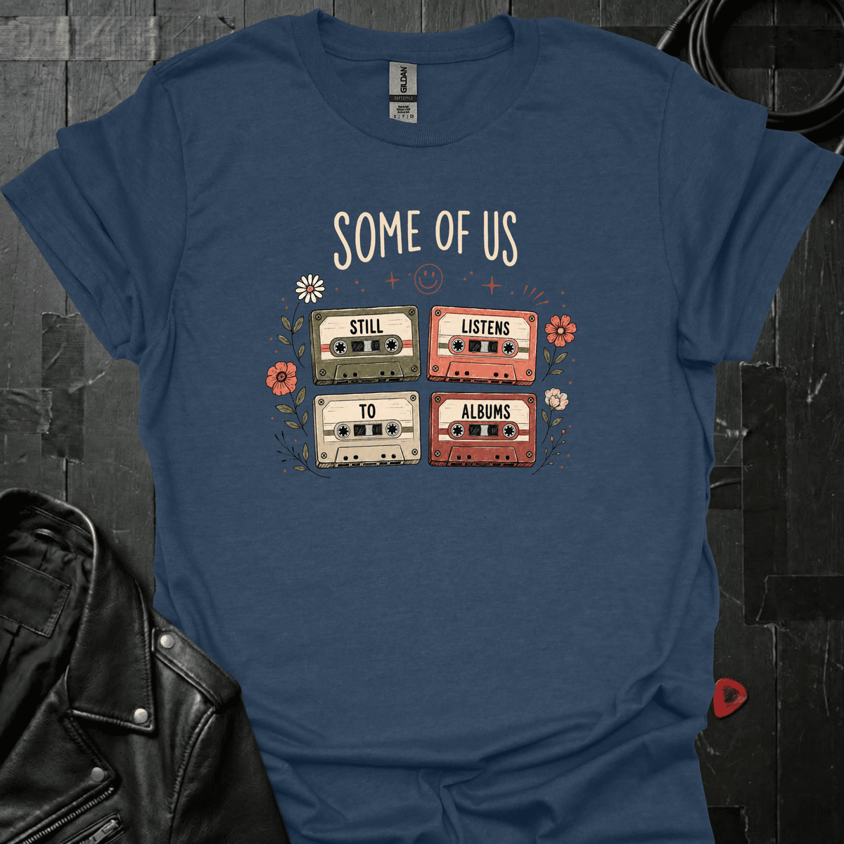 Still Listens To Albums T-Shirt - Heather Navy - T-Shirt