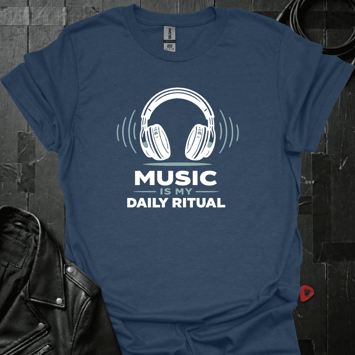 Music Is My Daily Ritual T-Shirt - Heather Navy - T-Shirt