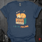 Lo - Fi Feline T-Shirt - Heather Navy - T-Shirt