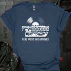 Real Music Grooves T-Shirt - Heather Navy - T-Shirt