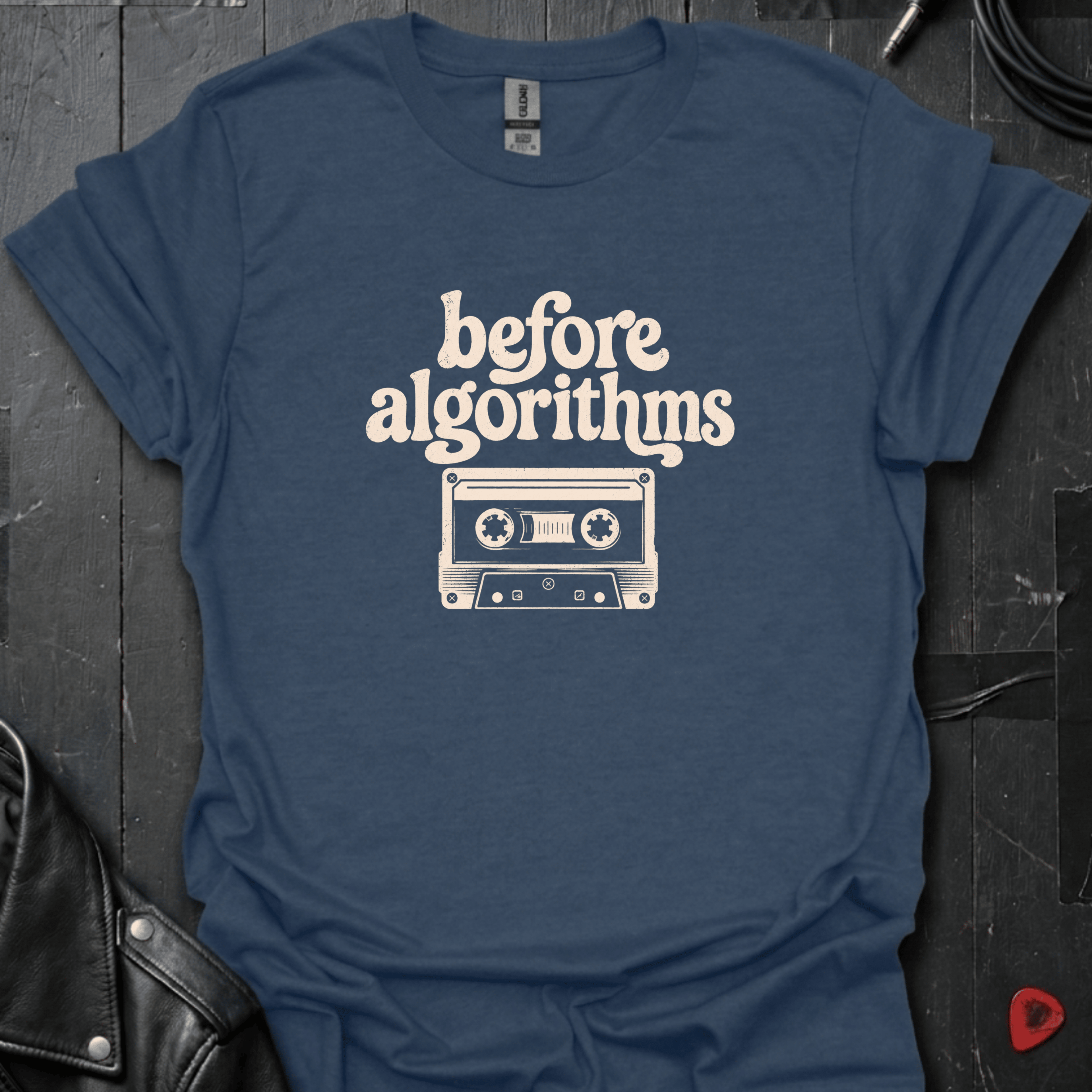Before Algorithms T-Shirt - Heather Navy - T-Shirt