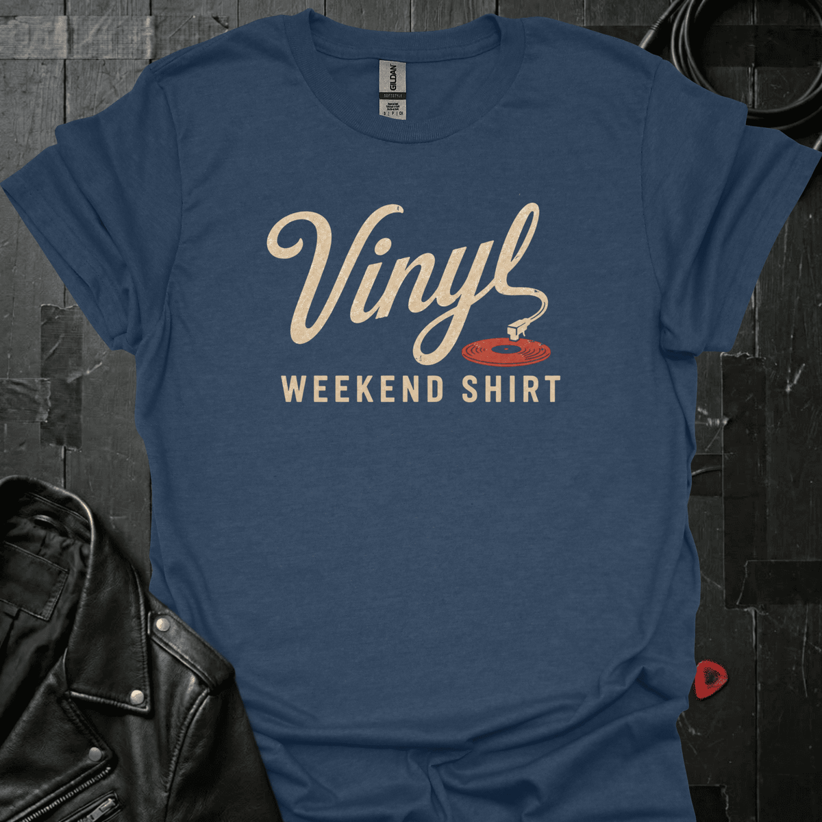 My Vinyl Weekend T-Shirt - Heather Navy