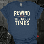 Rewind The Good Times T-Shirt - Heather Navy - T-Shirt