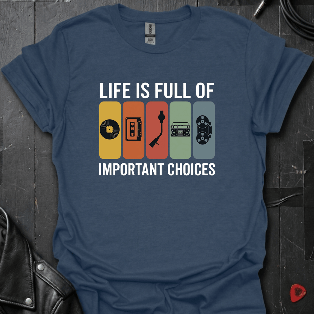 Important Choices T-Shirt - Heather Navy - T-Shirt