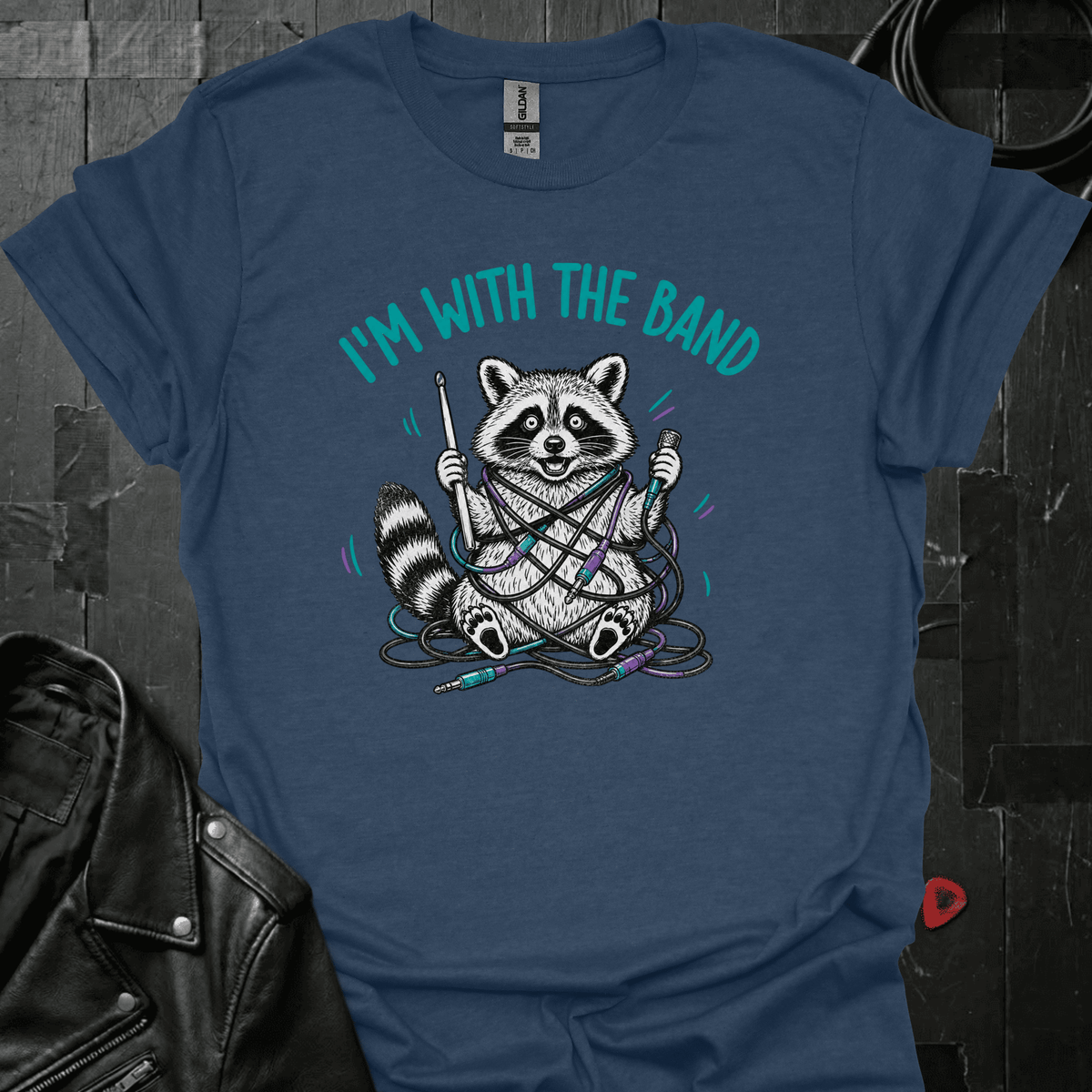 I'm With The Band T-Shirt - Heather Navy - T-Shirt