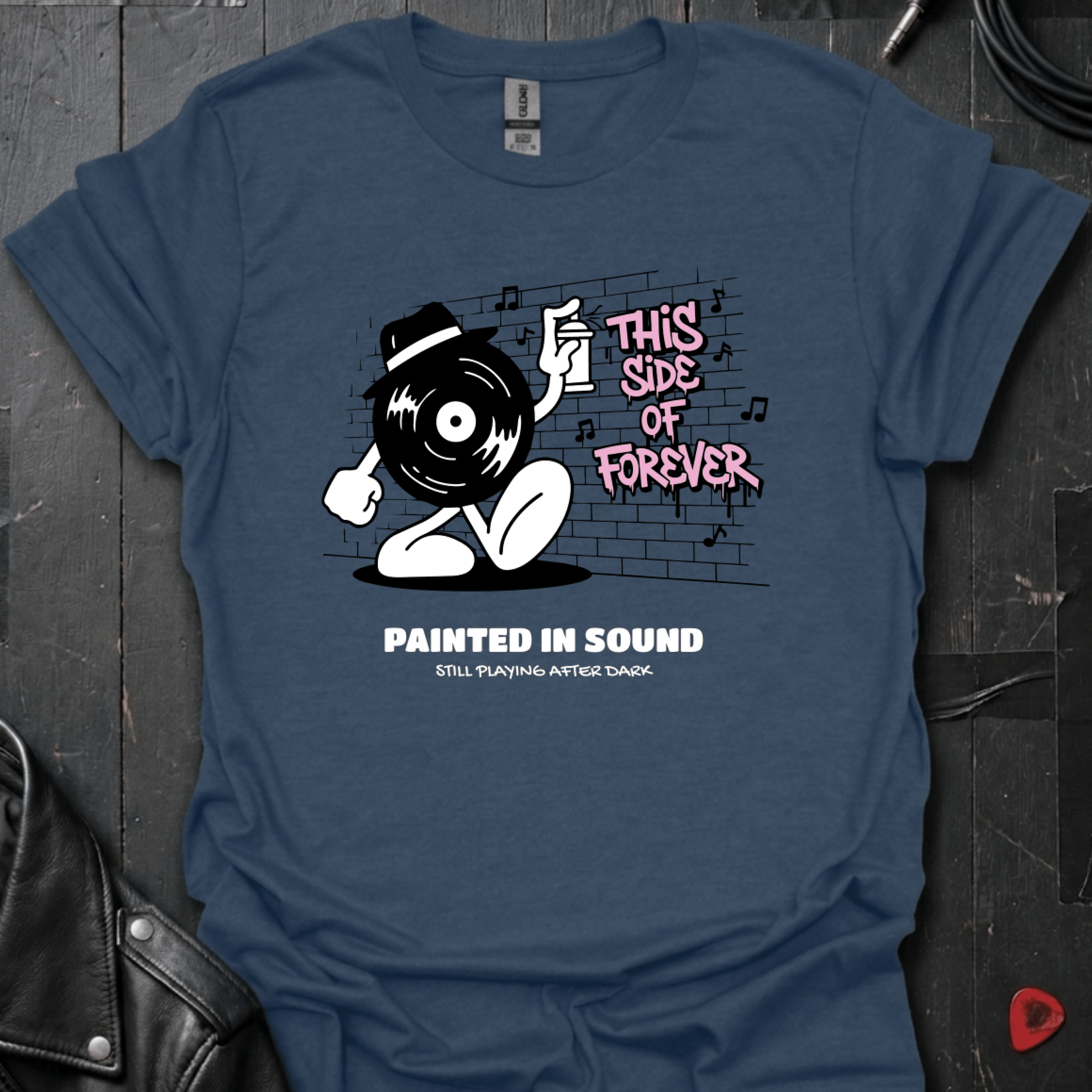 Painted In Sound T-Shirt - Heather Navy - T-Shirt