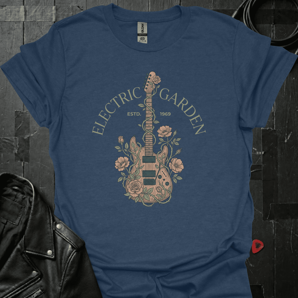 Electric Garden T-Shirt - Heather Navy - T-Shirt