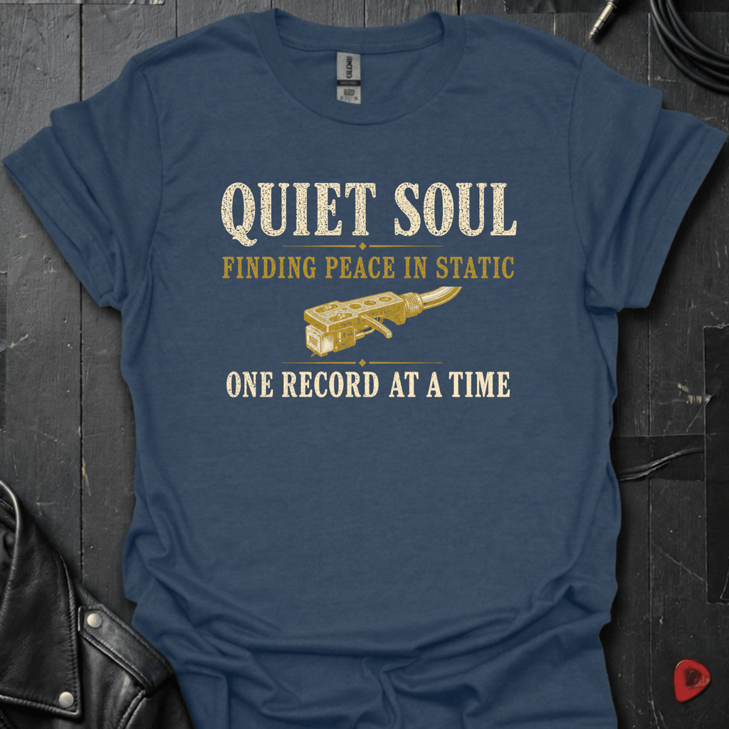 Quiet Vinyl Lover T-Shirt - Heather Navy - T-Shirt