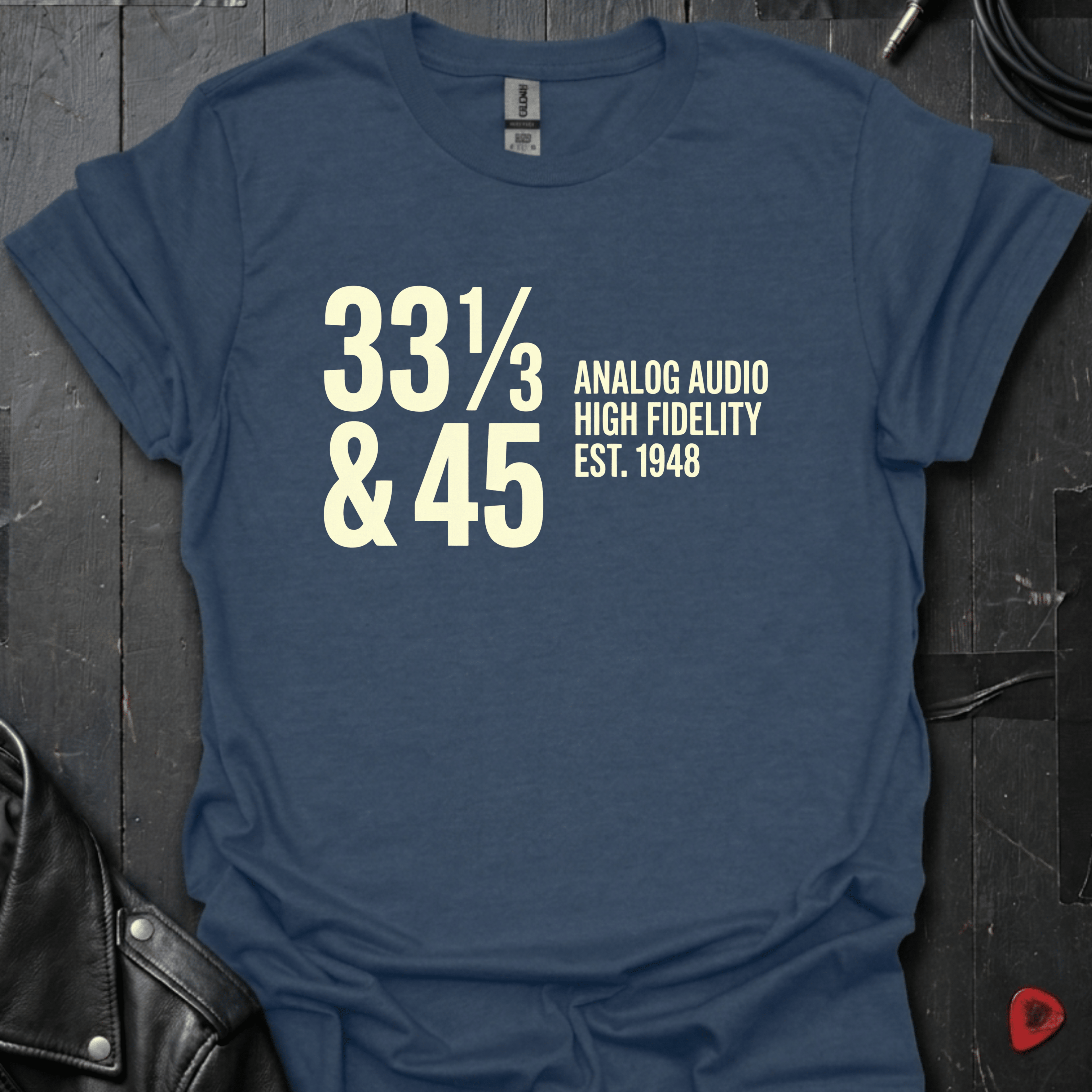 High Fidelity Audio T-Shirt - Heather Navy - T-Shirt