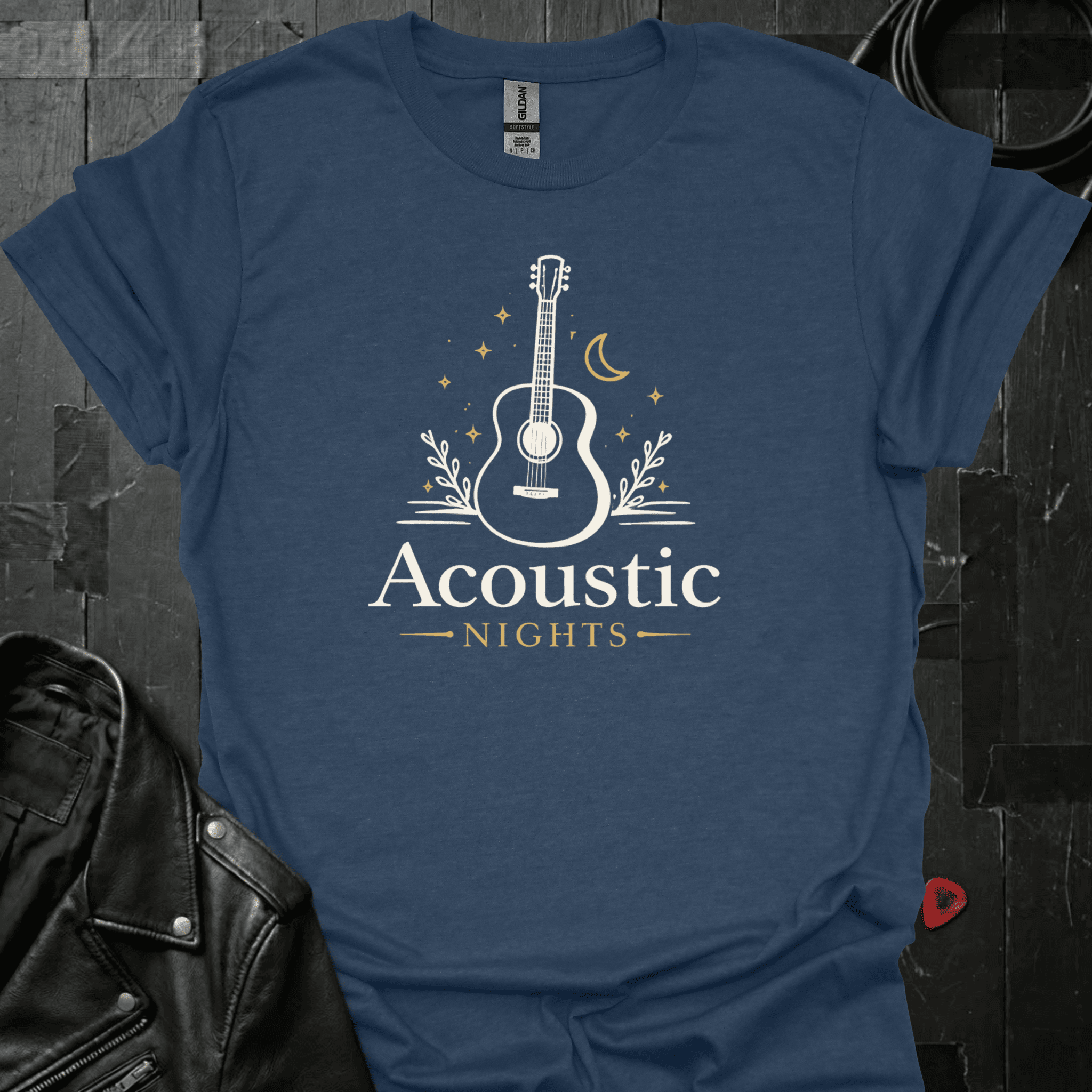 Acoustic Nights T-Shirt - Heather Navy - T-Shirt