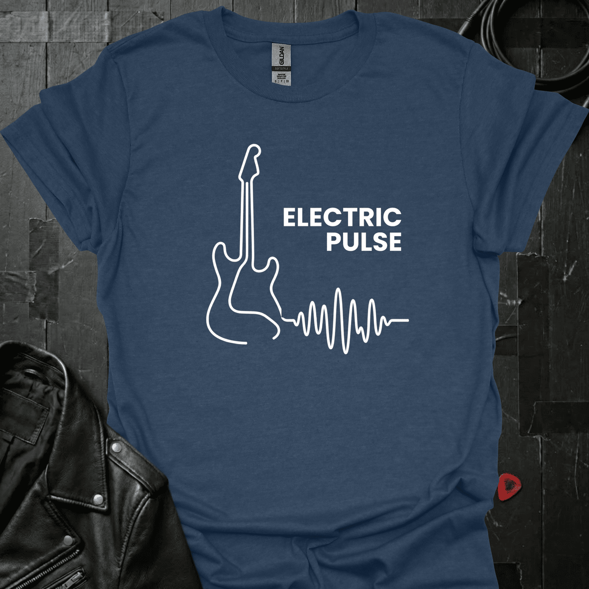 Electric Pulse T-Shirt - Heather Navy - T-Shirt