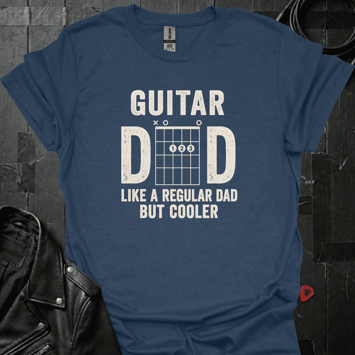 Guitar Dad T-Shirt - Heather Navy - T-Shirt