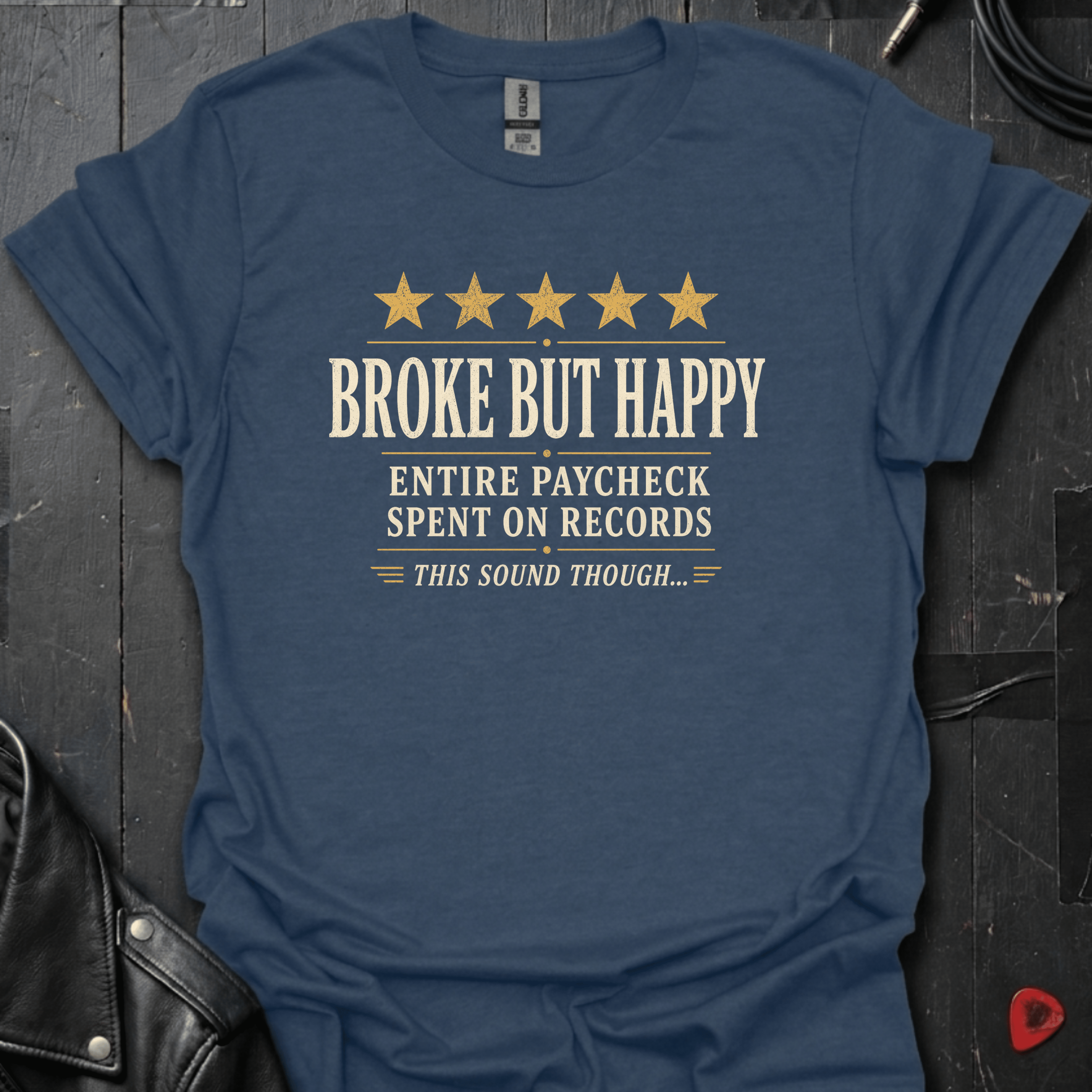 Vinyl Collector Review T-Shirt - Heather Navy - T-Shirt