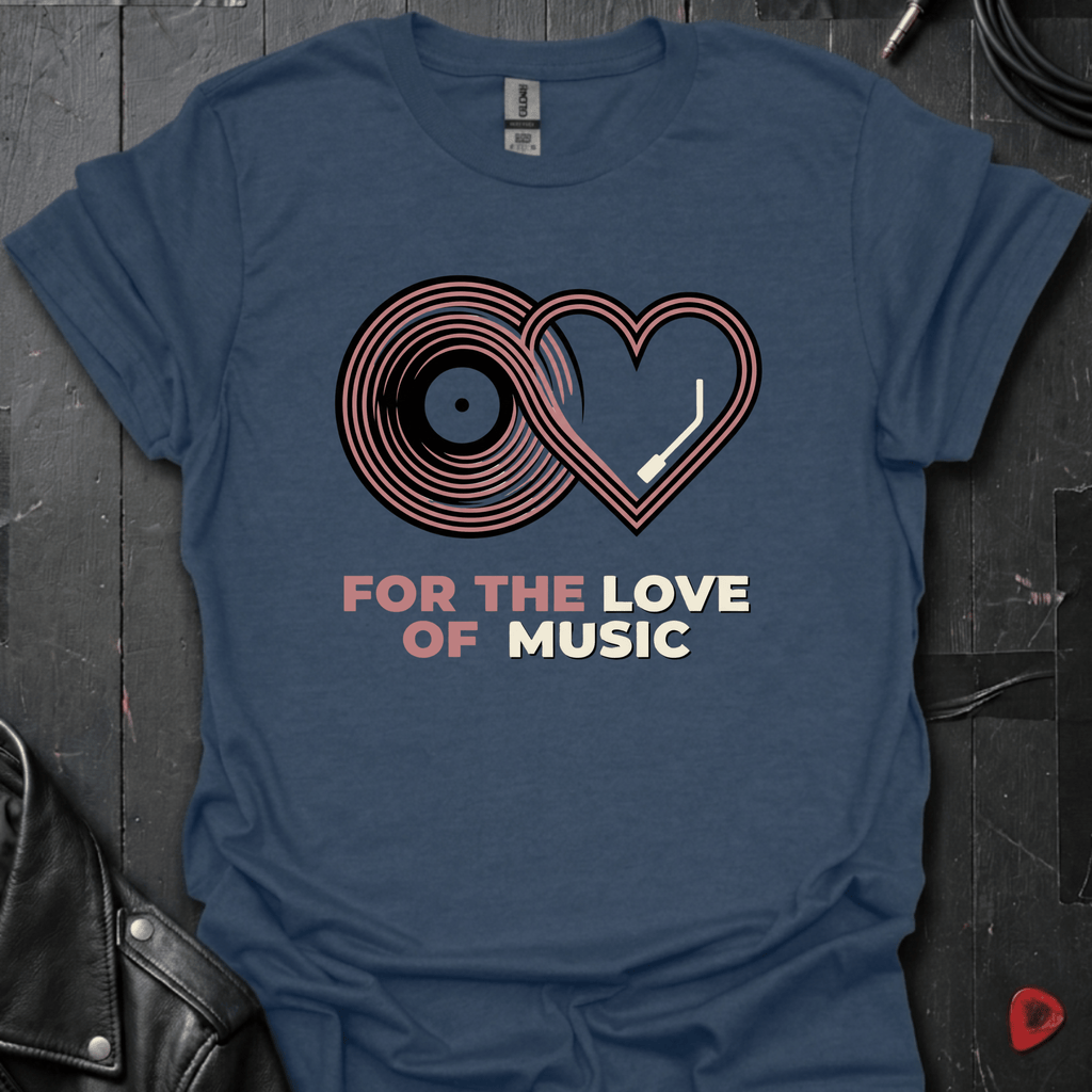 Vinyl Love T-Shirt - Heather Navy - T-Shirt