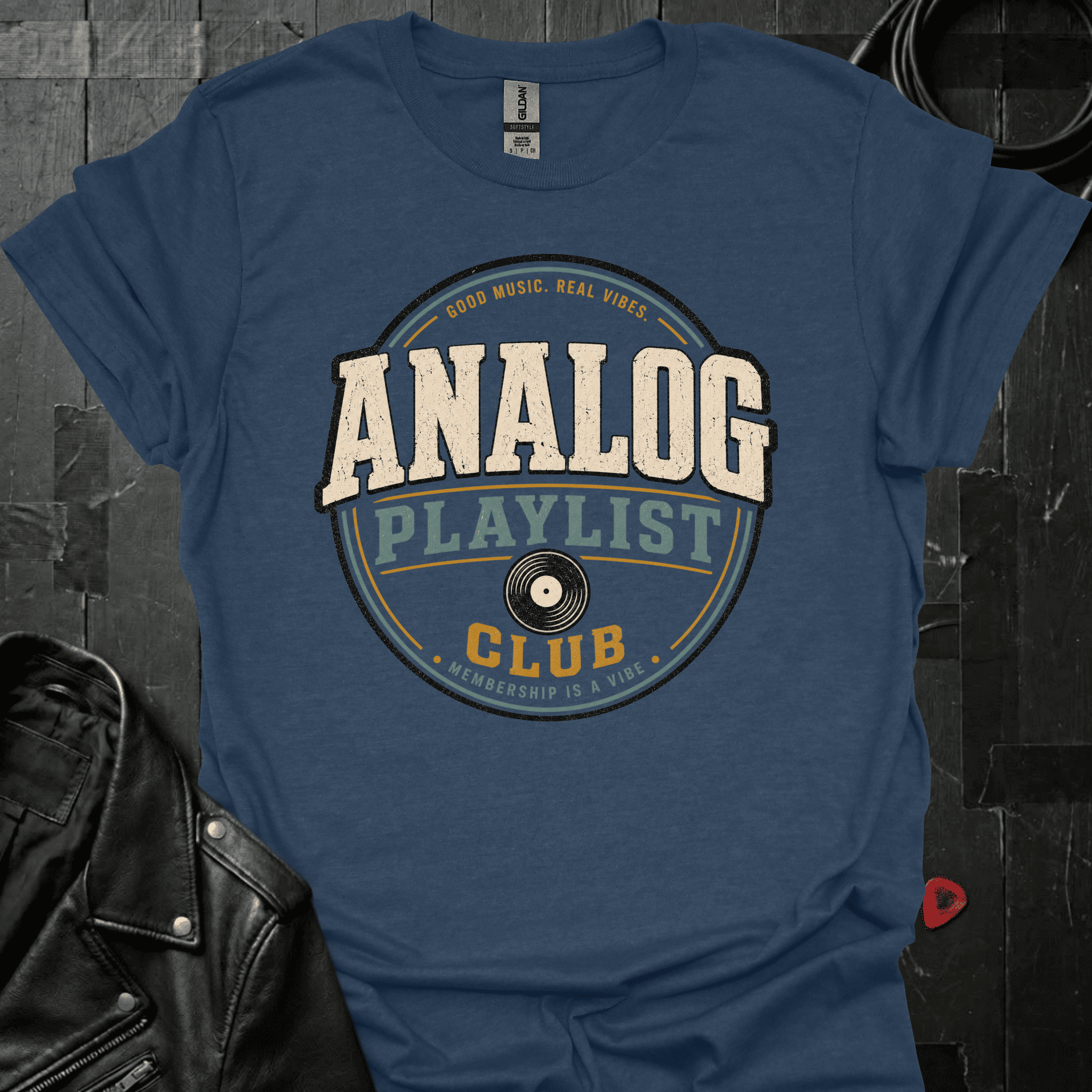 Record Playlist Club T-Shirt - Heather Navy - T-Shirt