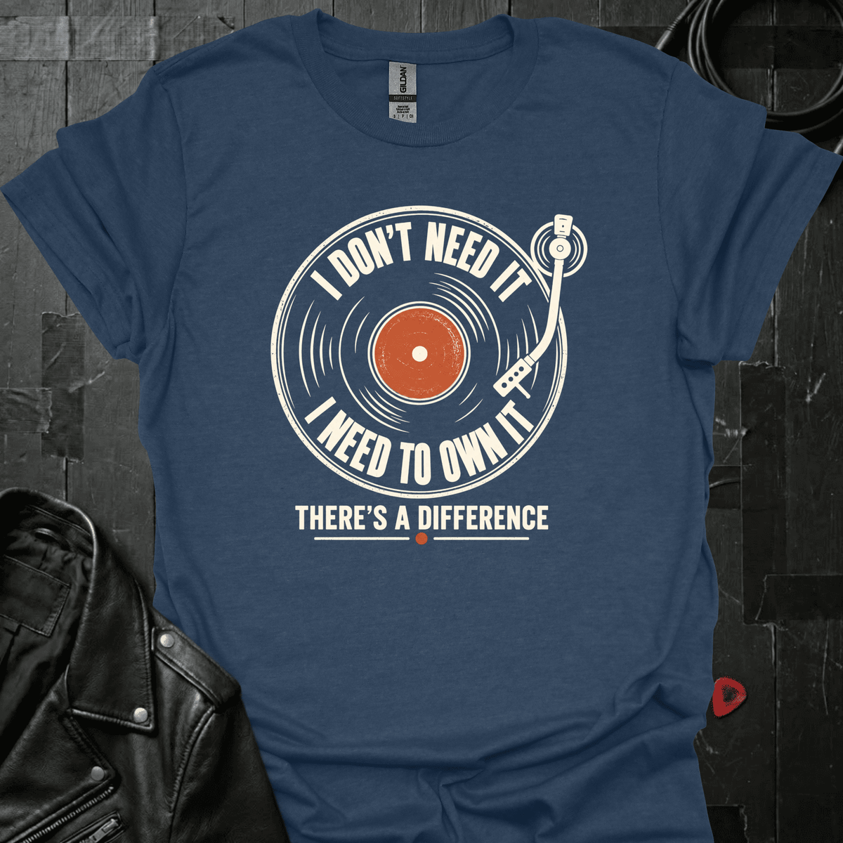Record Collector Logic T-Shirt - Heather Navy - T-Shirt
