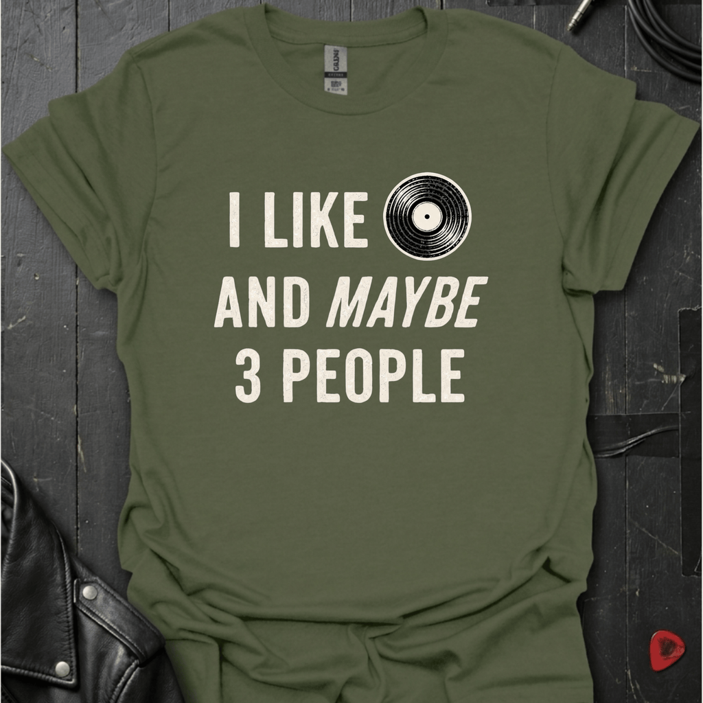 I Like Vinyl T-Shirt - Military Green - T-Shirt