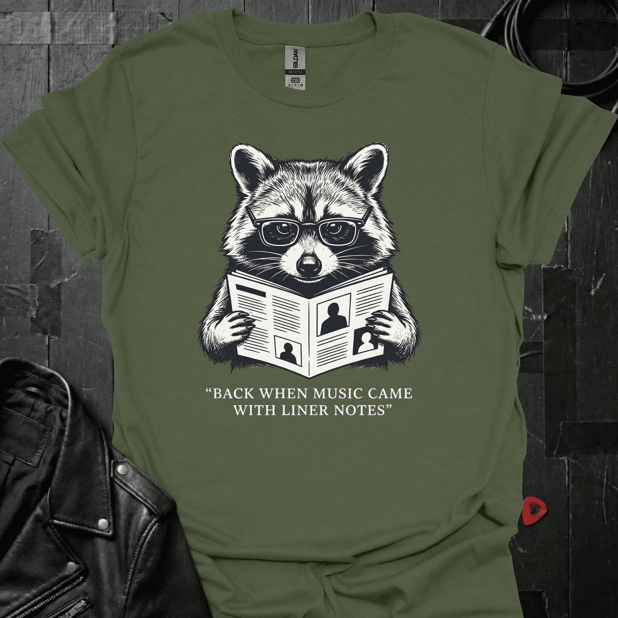 Reading Liner Notes T-Shirt - Military Green - T-Shirt