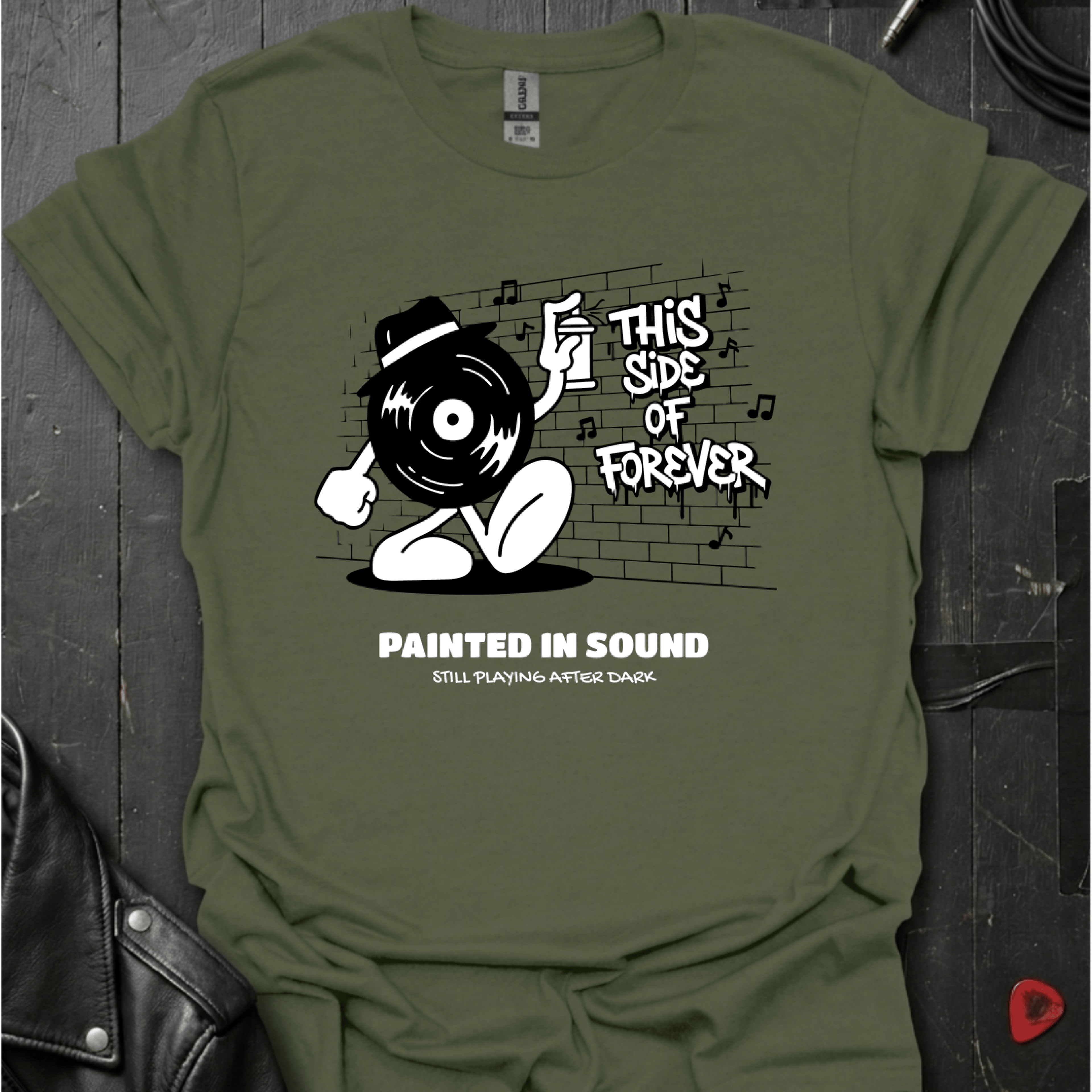 Painted In Sound T-Shirt - Military Green - T-Shirt