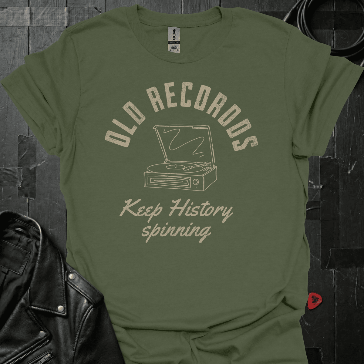 History On Vinyl T-Shirt - Military Green - T-Shirt