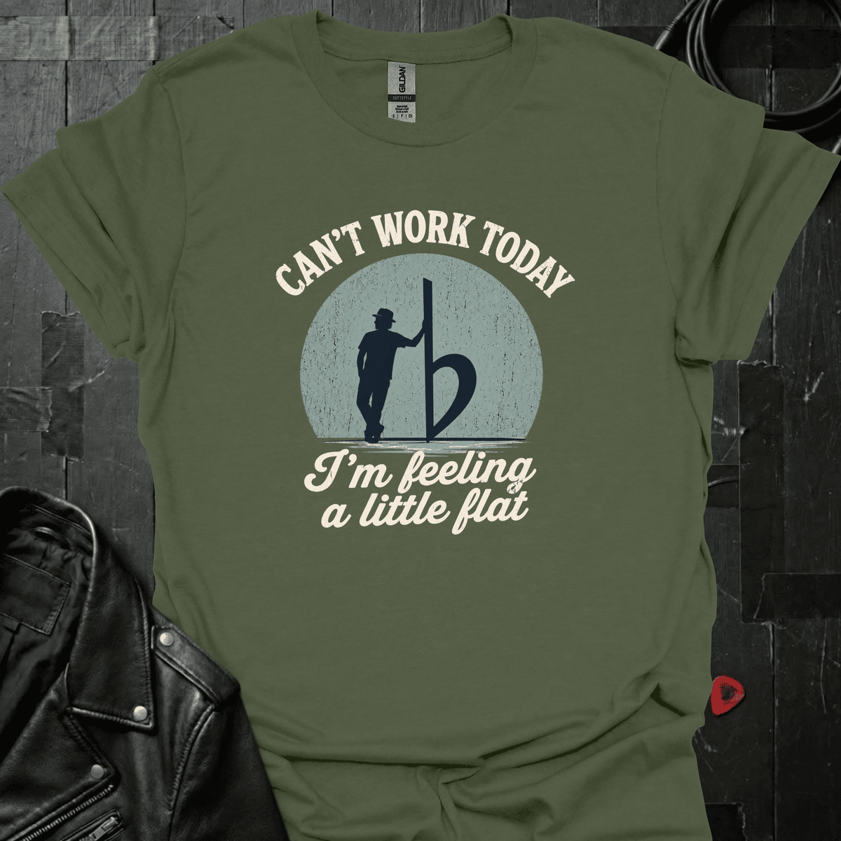 Feeling A Little Flat T-Shirt - Military Green - T-Shirt