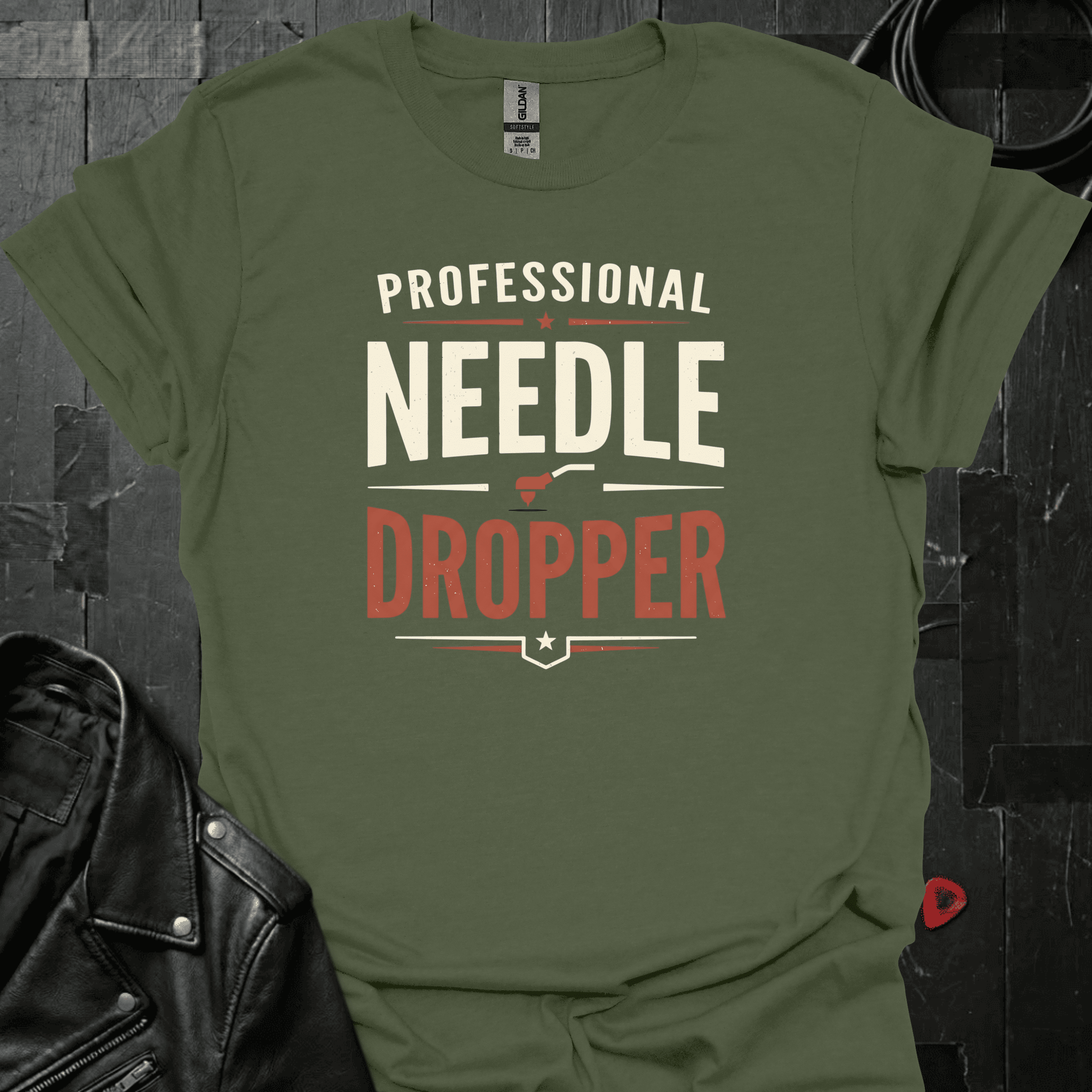 Professional Needle Dropper T-Shirt - Military Green - T-Shirt