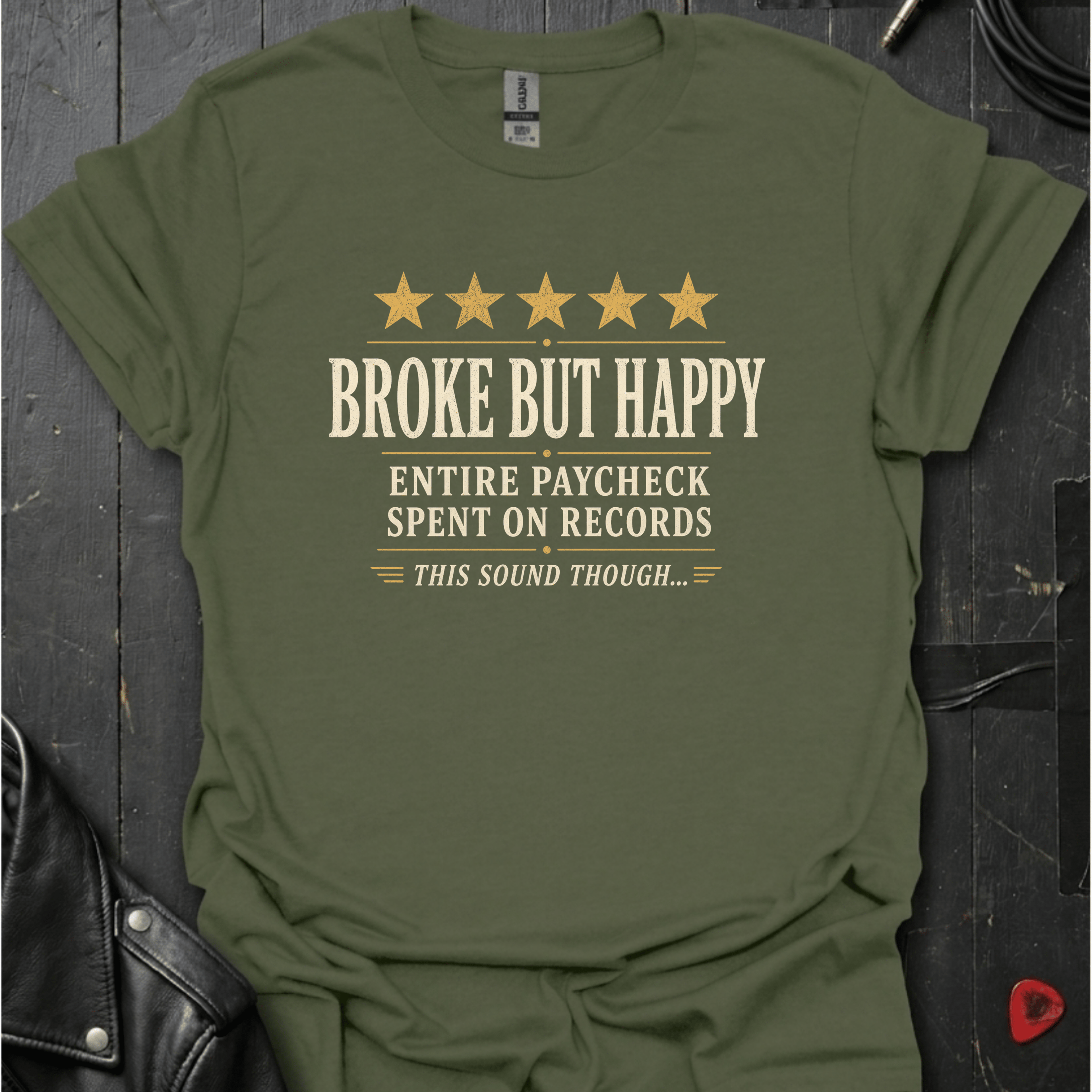 Vinyl Collector Review T-Shirt - Military Green - T-Shirt