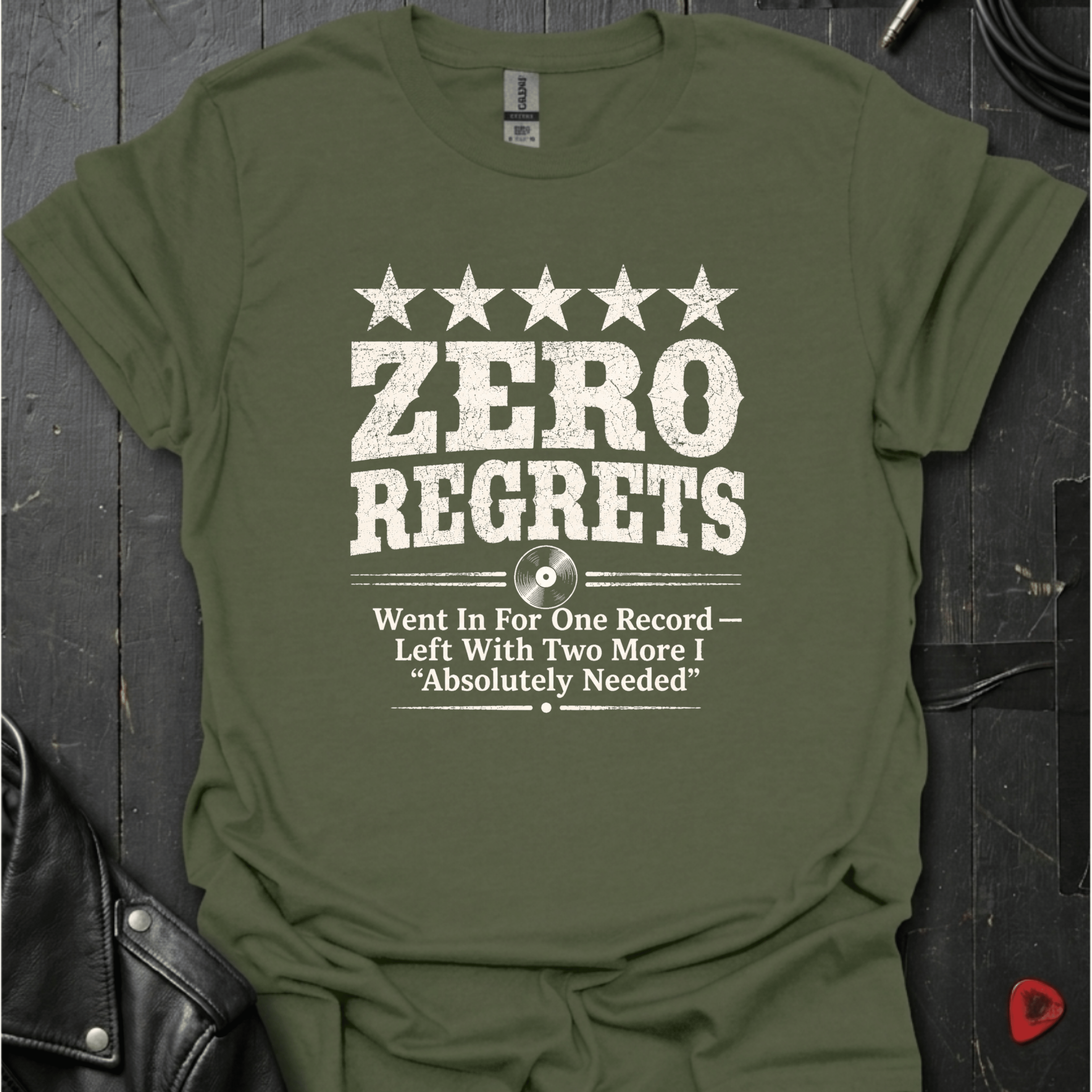 Zero Regrets Review T-Shirt - Military Green - T-Shirt