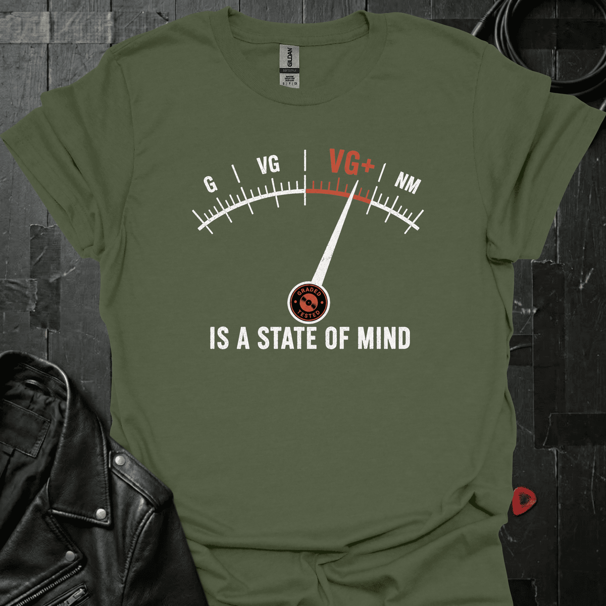 VG+ Vinyl Collector T-Shirt - Military Green - T-Shirt