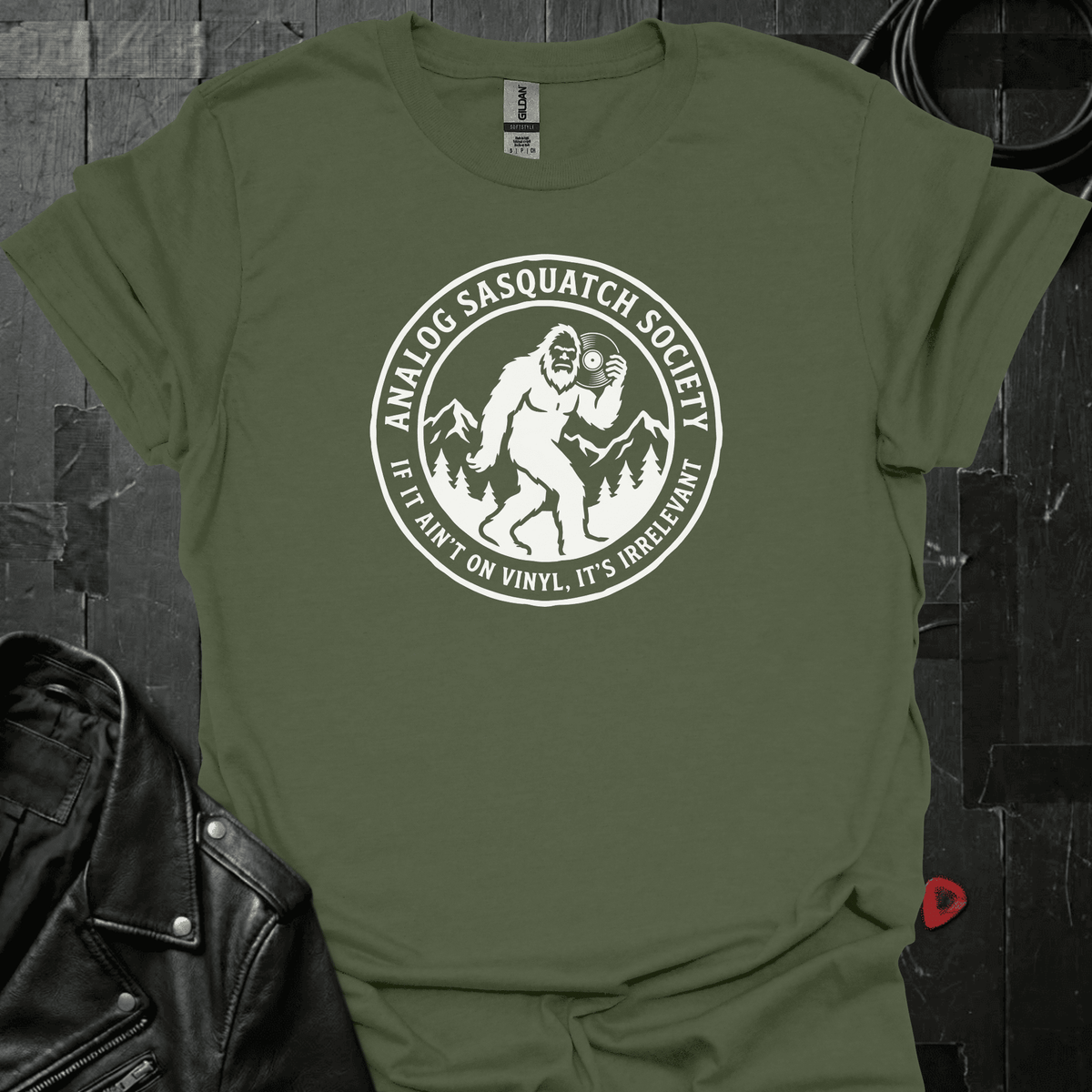 Analog Sasquatch Society T-Shirt - Military Green - T-Shirt