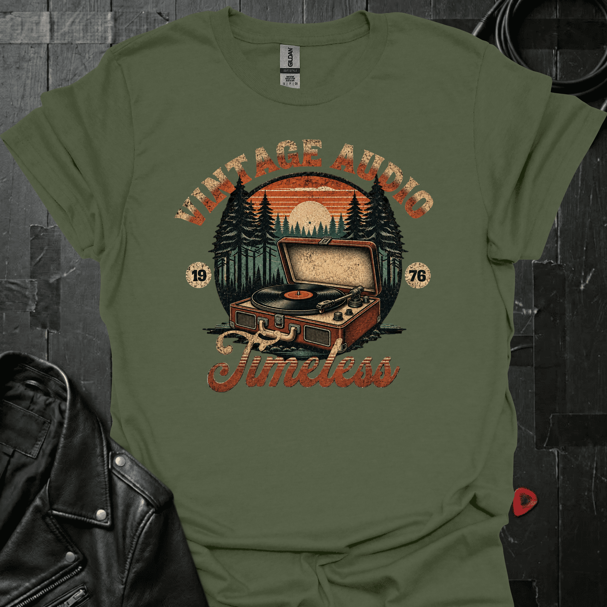 Vintage Audio T-Shirt - Military Green - T-Shirt
