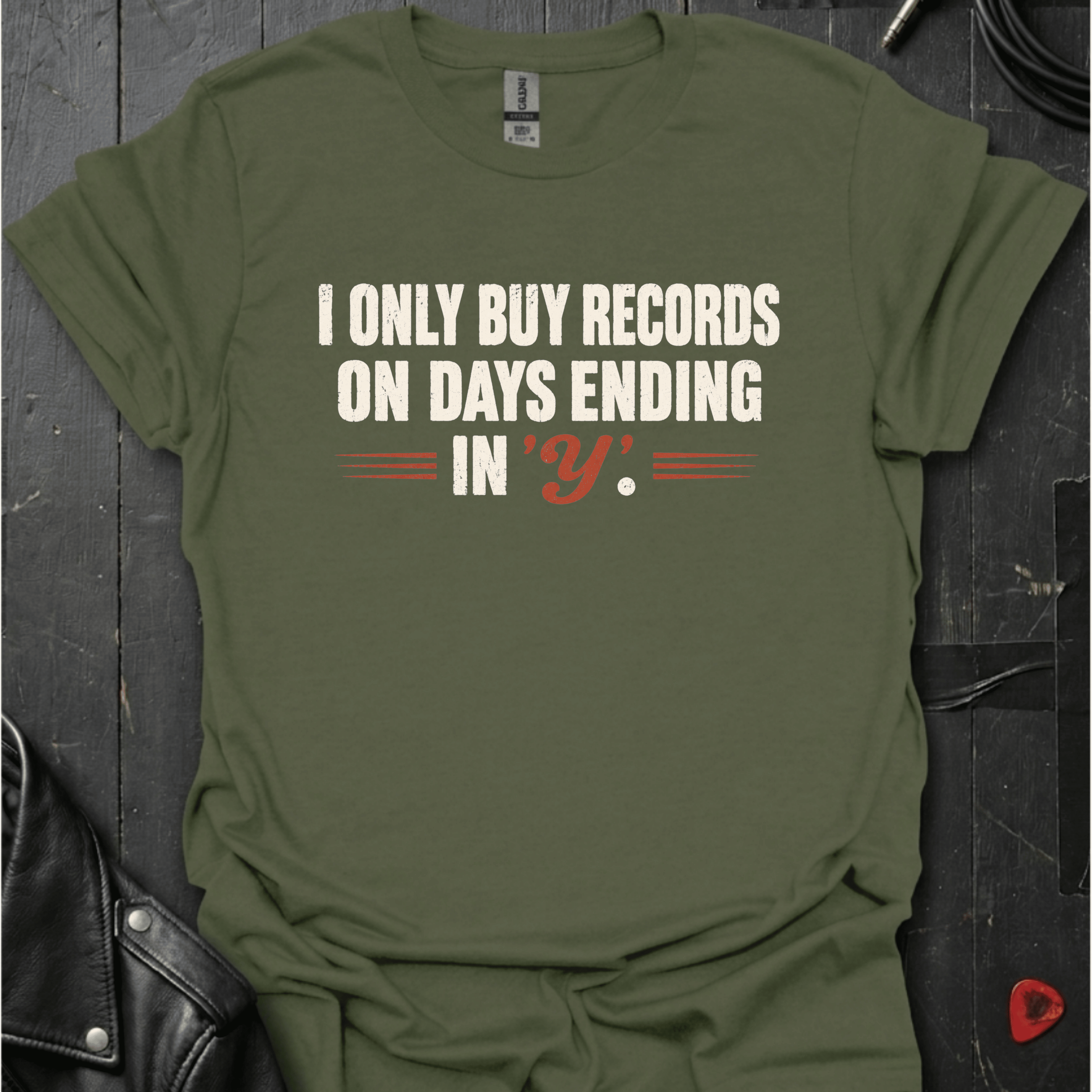 Vinyl Every Day T-Shirt - Military Green - T-Shirt