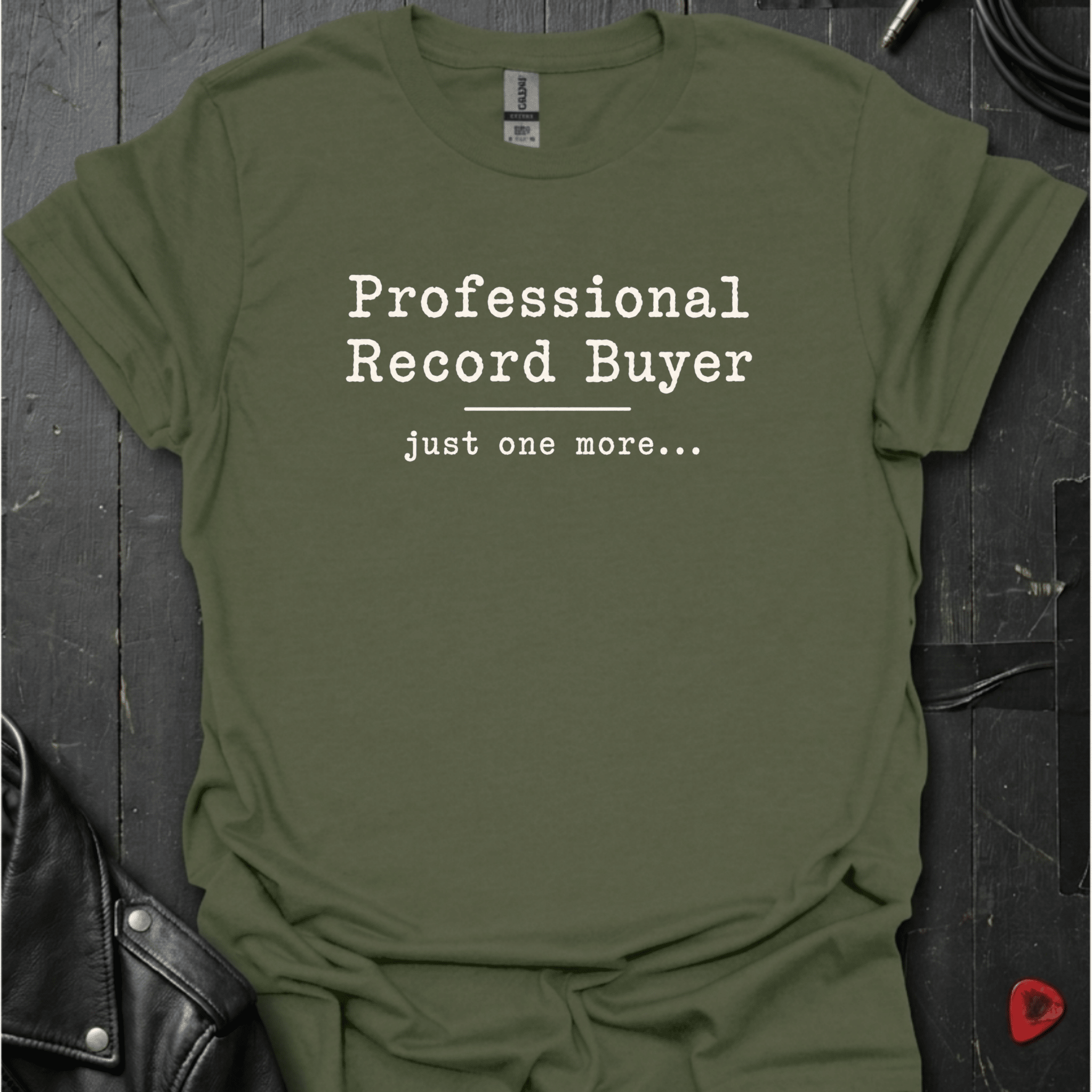 Professional Record Buyer T-Shirt | Funny Vinyl Collector - Military Green - T-Shirt