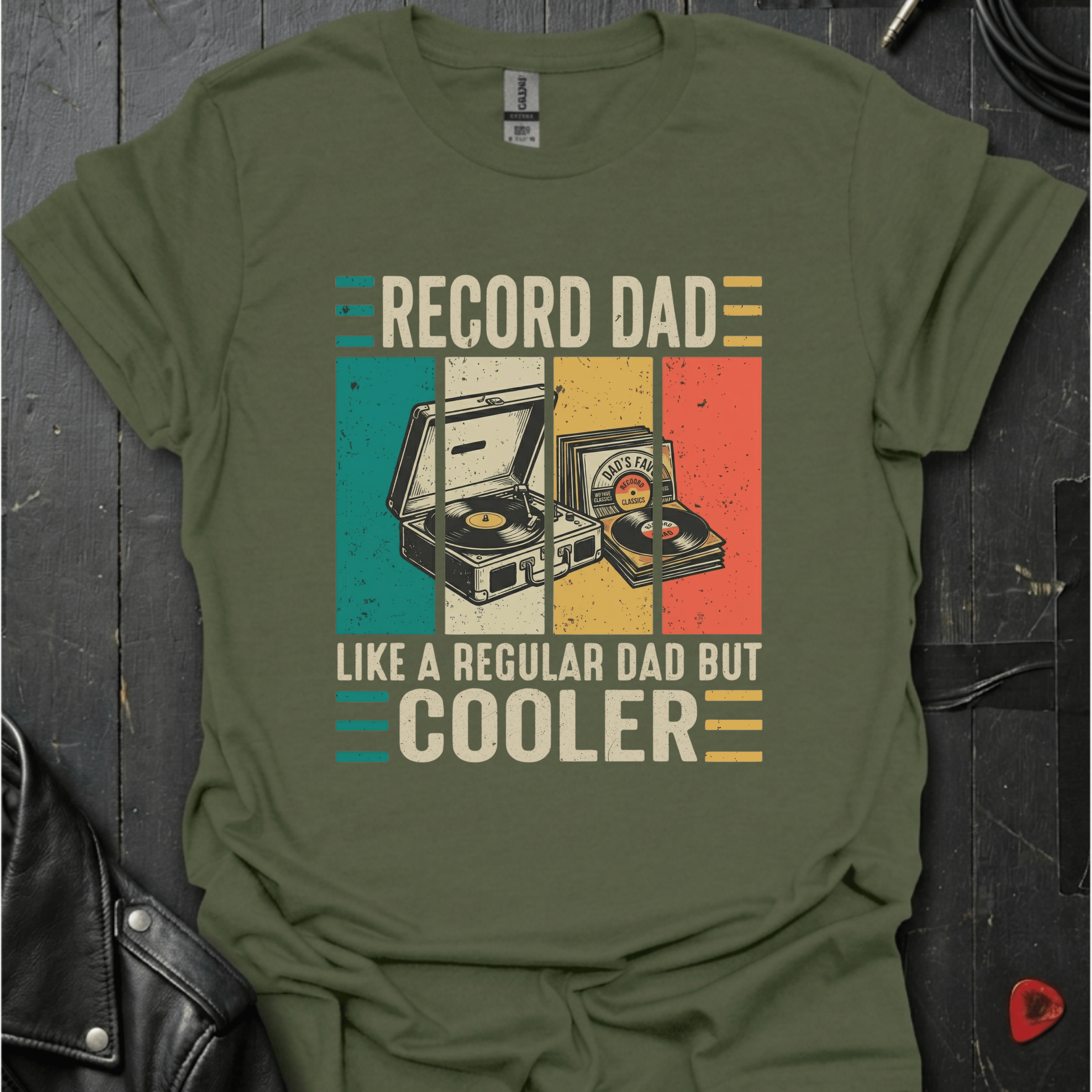 Record Dad But Cooler T-Shirt - Military Green - T-Shirt
