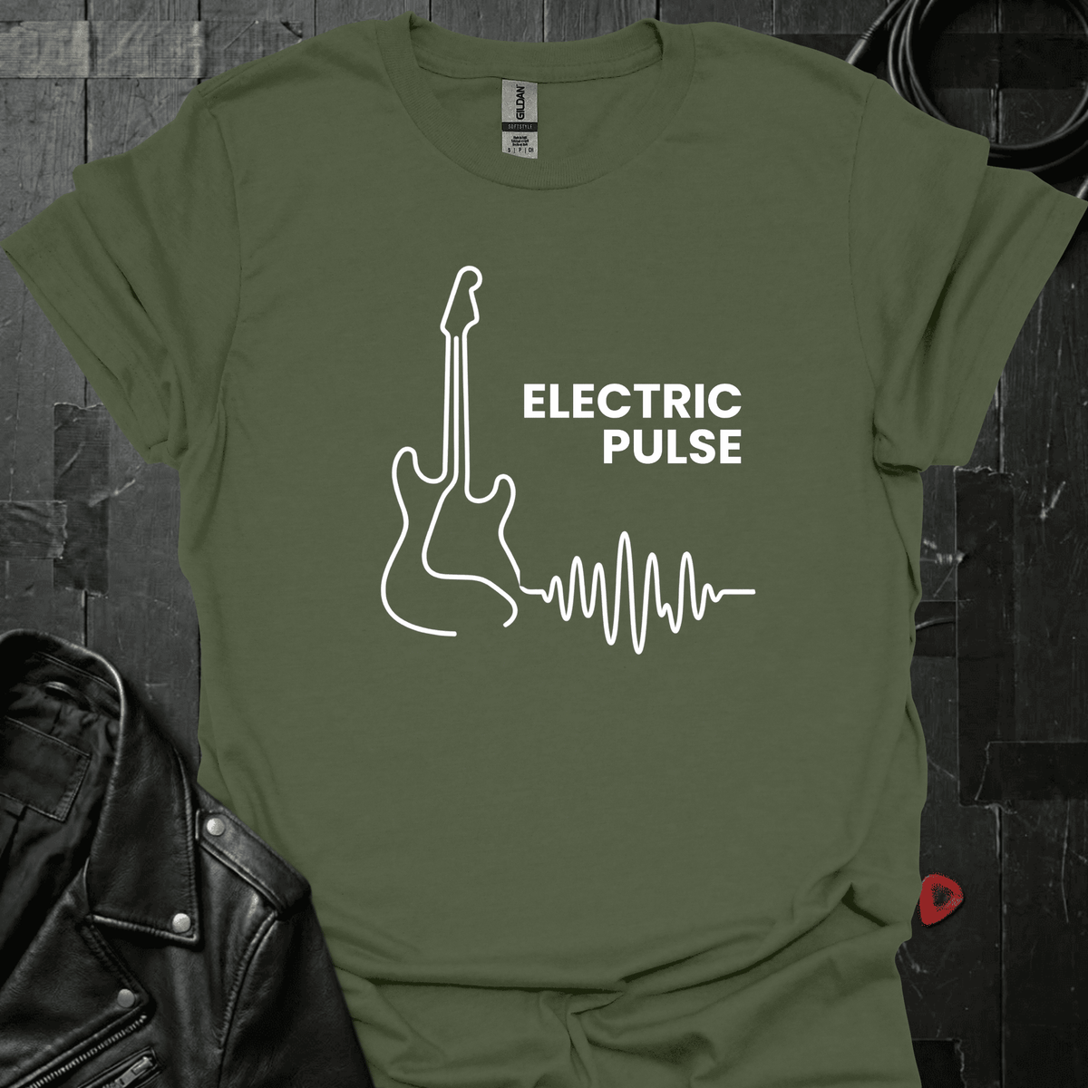 Electric Pulse T-Shirt - Military Green - T-Shirt