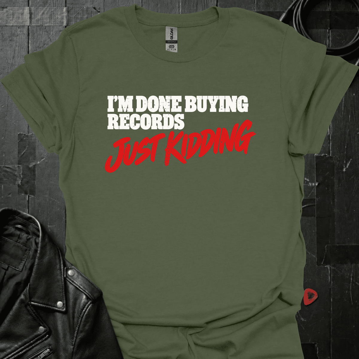 Done Buying Records T-Shirt - Military Green - T-Shirt