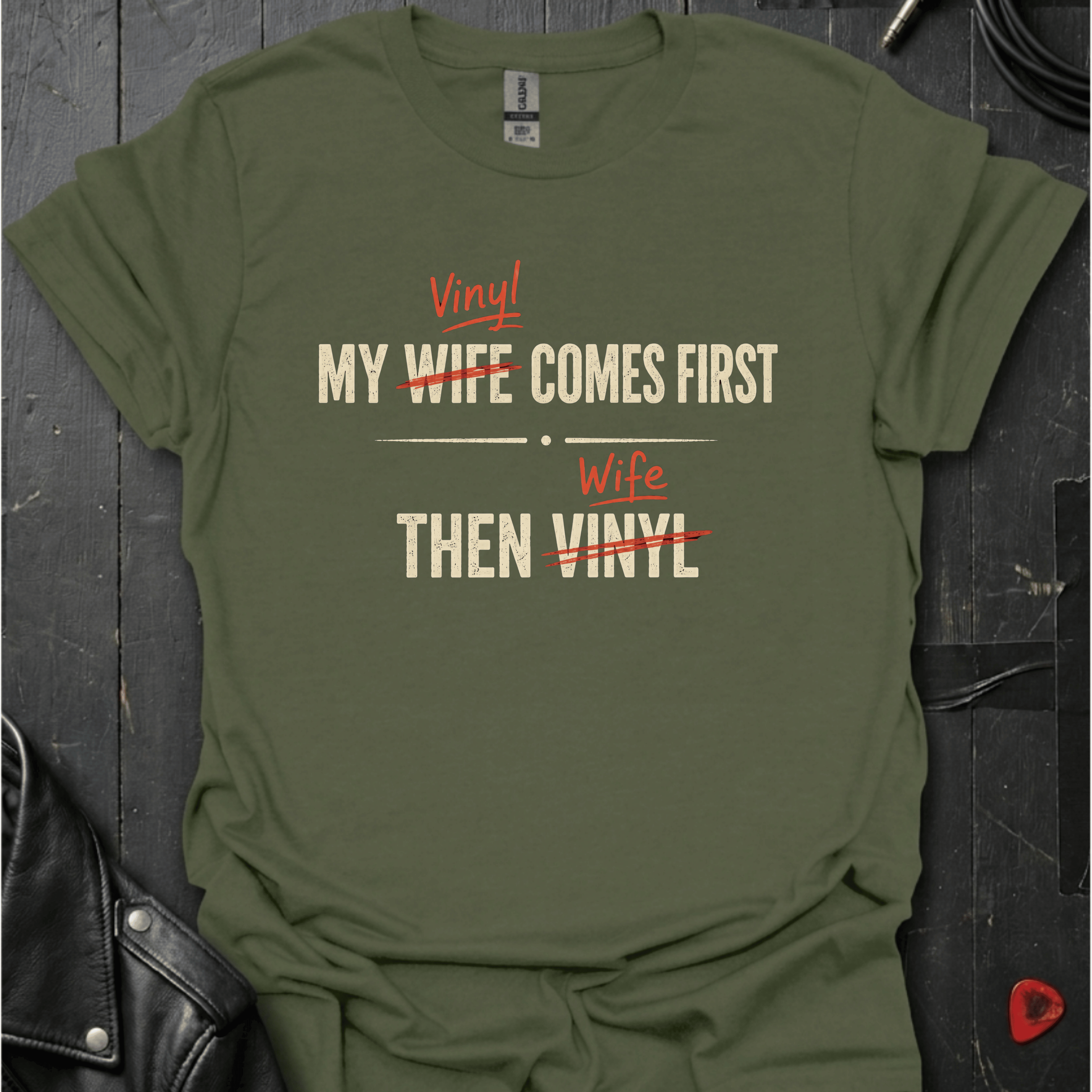 Love My Vinyl T-Shirt - Military Green - T-Shirt