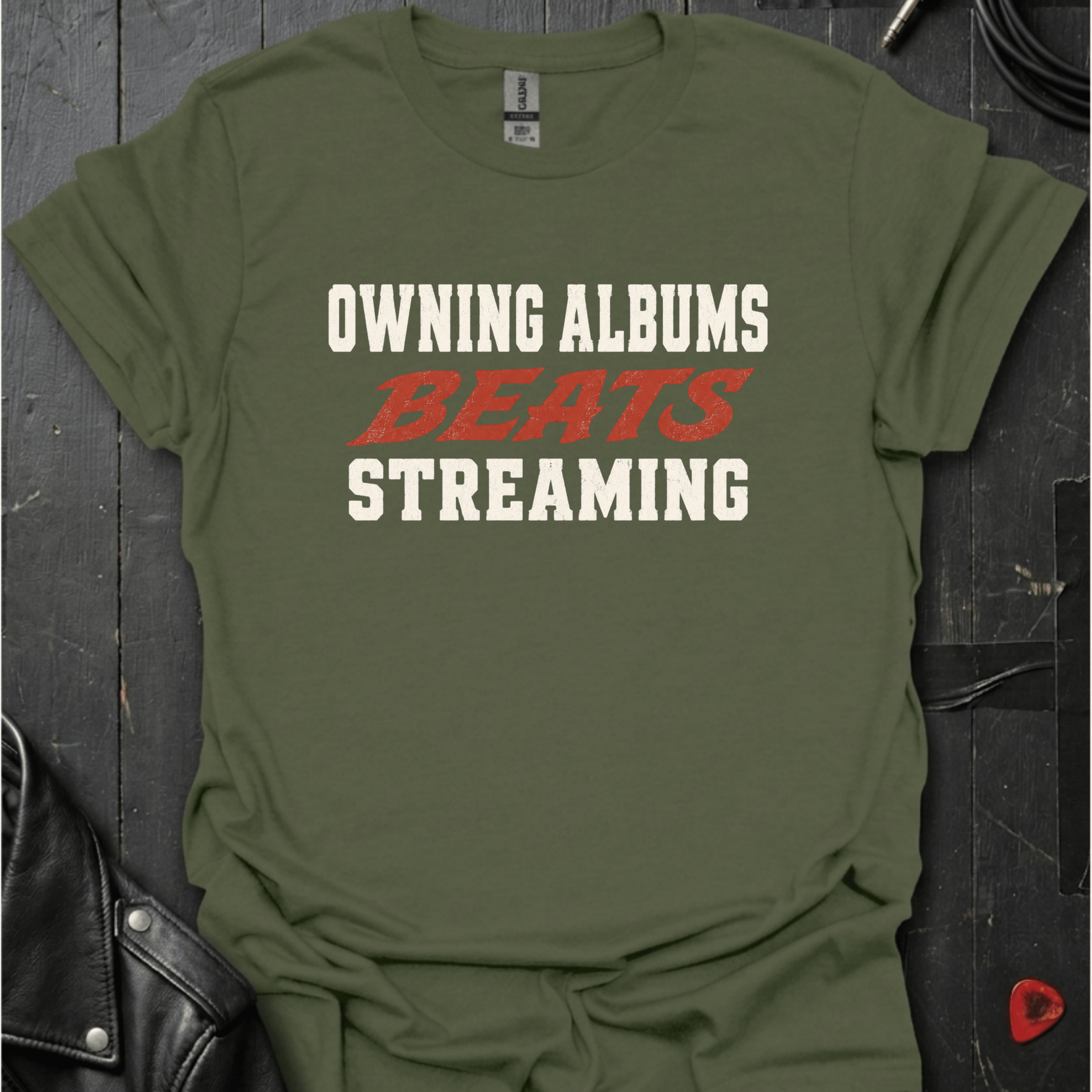 Albums Beats Streaming T-Shirt - Military Green - T-Shirt