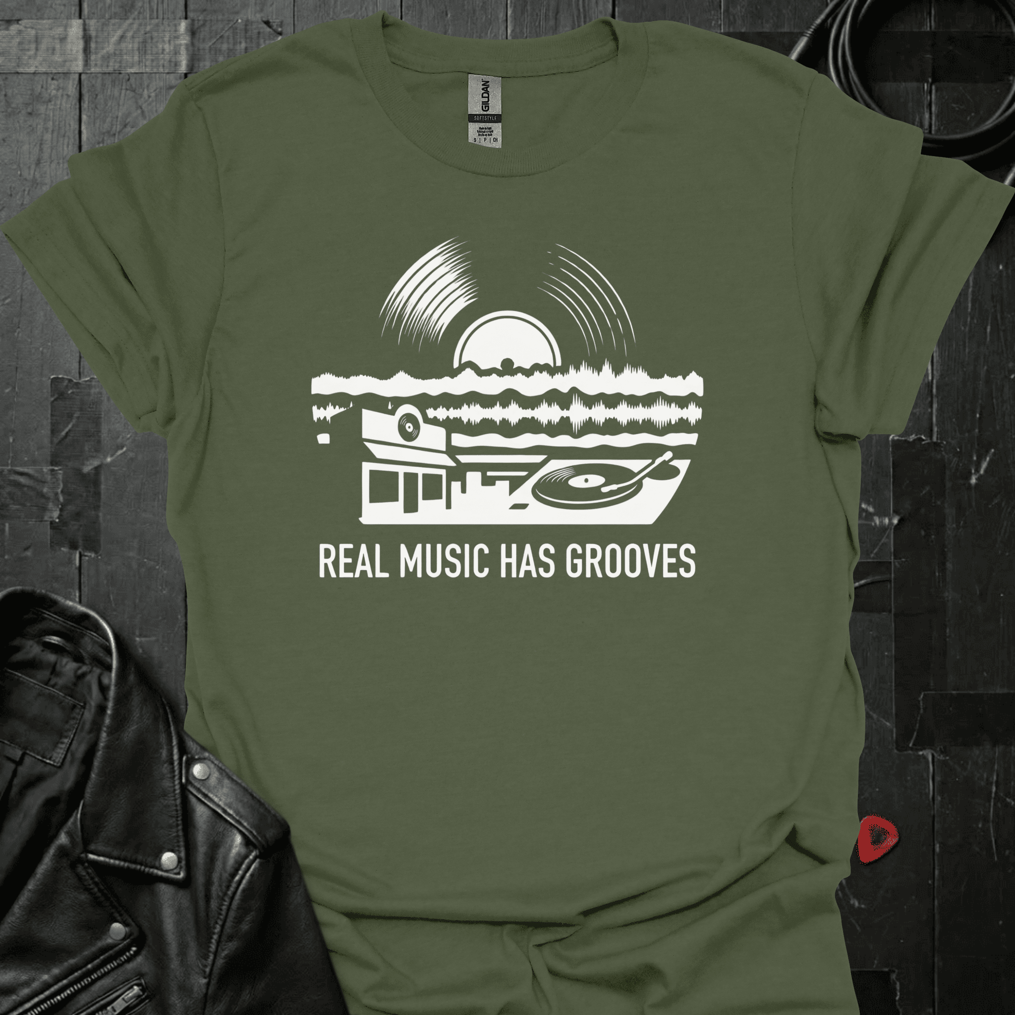 Real Music Grooves T-Shirt - Military Green - T-Shirt