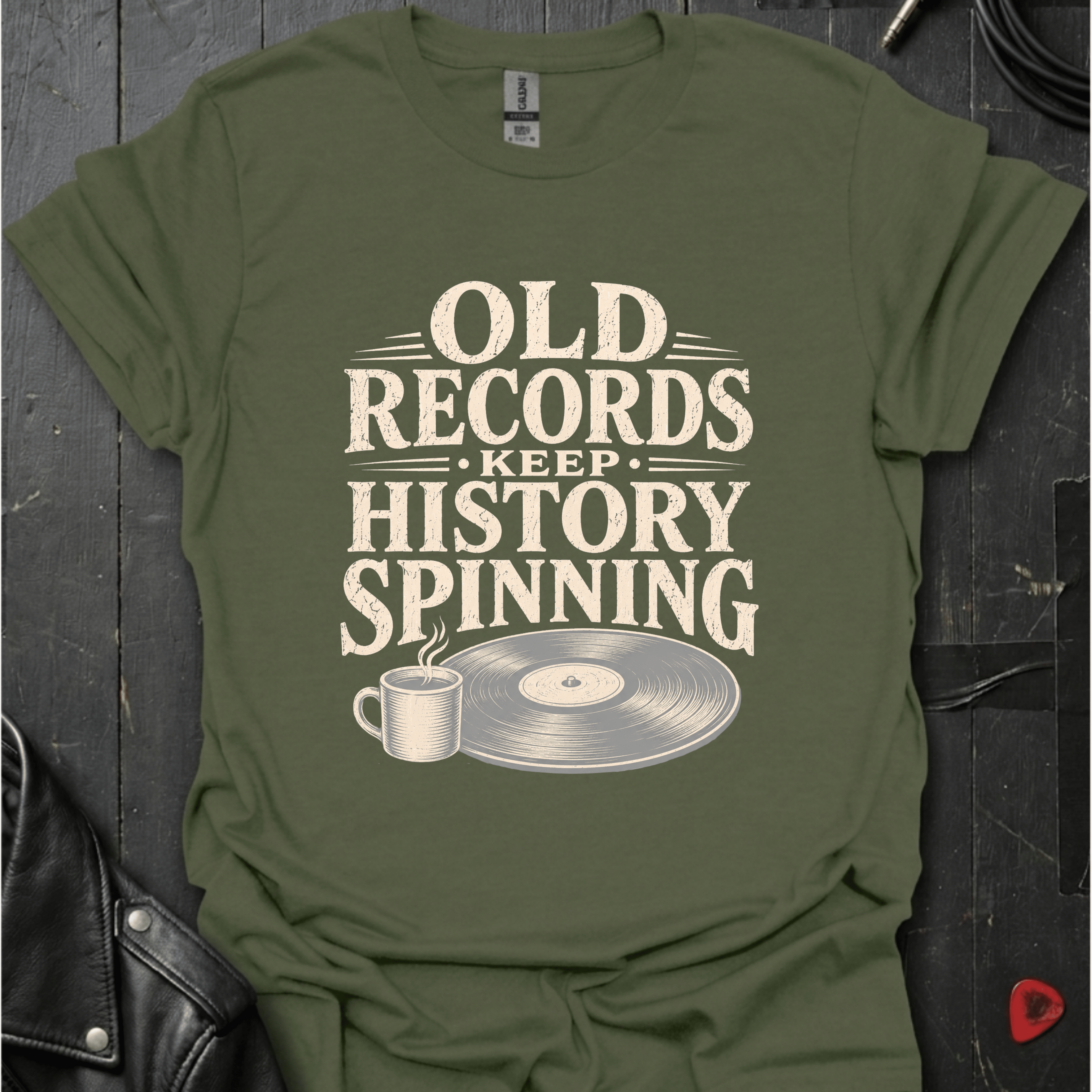 History On Vinyl T-Shirt - Military Green - T-Shirt