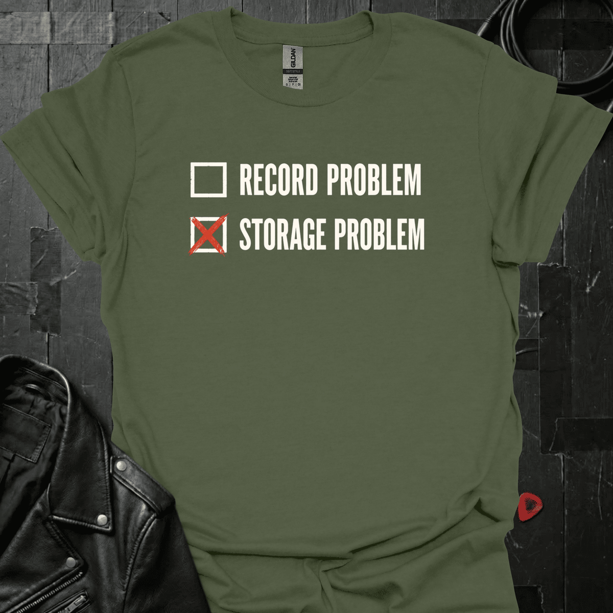 No Record Problem T-Shirt - Military Green - T-Shirt