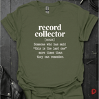 Record Collector Definition T-Shirt | Funny Vinyl Lover - Military Green - T-Shirt