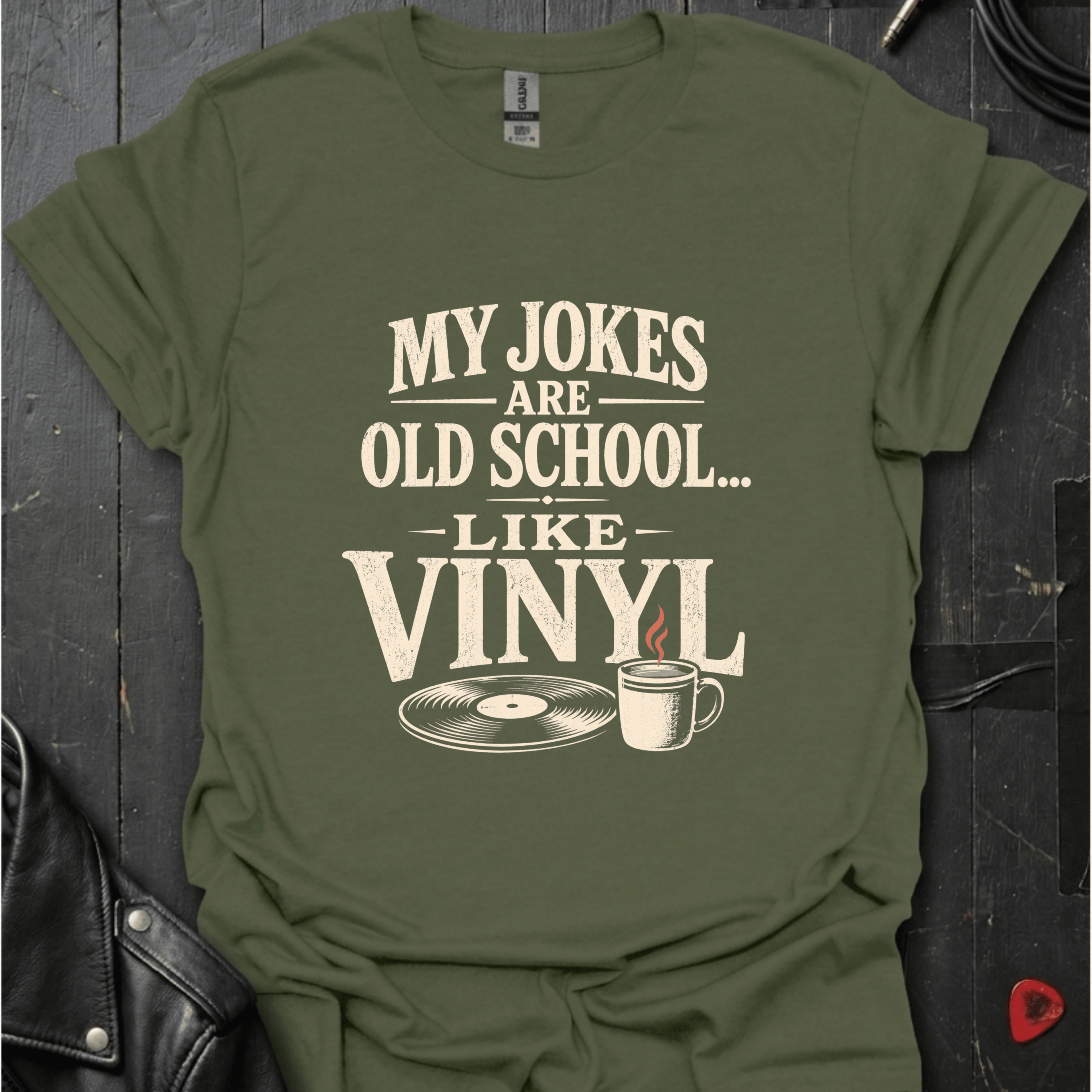 Old School Humor T-Shirt - Military Green - T-Shirt