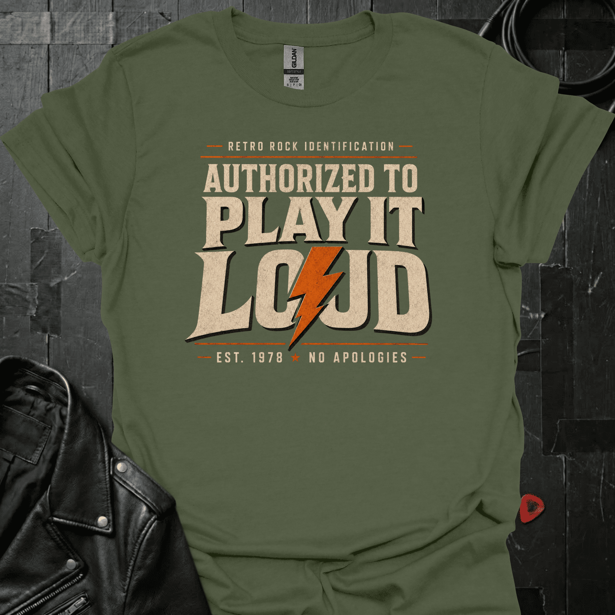 Authorized To Play It Loud T-Shirt - Military Green - T-Shirt